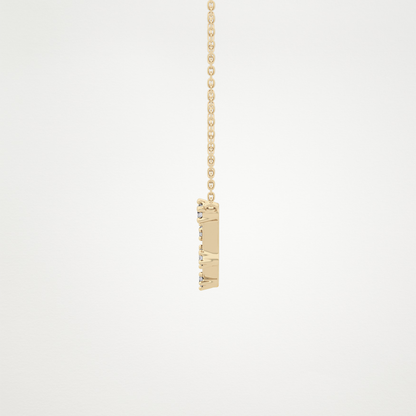 0.13 CT Moissanite Connected Necklace in 14K or 18K Solid Gold – DEF Color, VVS Clarity