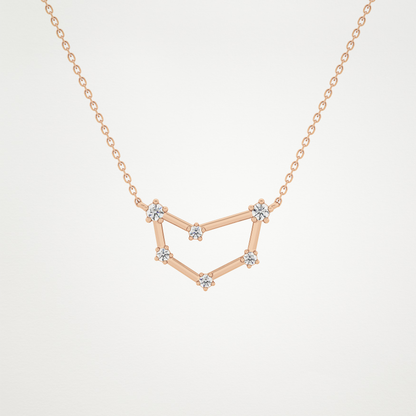 0.13 CT Moissanite Connected Necklace in 14K or 18K Solid Gold – DEF Color, VVS Clarity