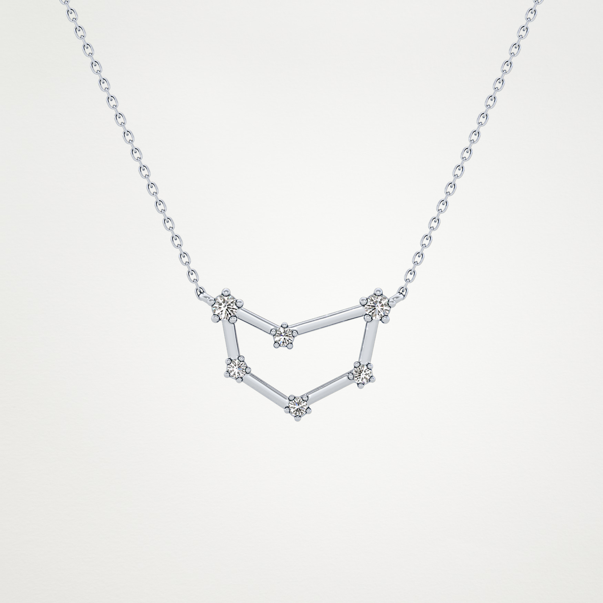 0.13 CT Moissanite Connected Necklace in 14K or 18K Solid Gold – DEF Color, VVS Clarity