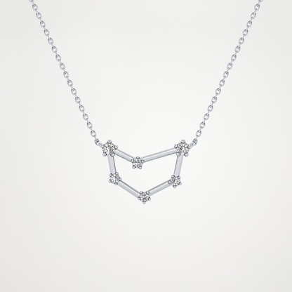 0.13 CT Moissanite Connected Necklace in 14K or 18K Solid Gold – DEF Color, VVS Clarity