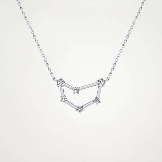 0.13 CT Moissanite Connected Necklace in 14K or 18K Solid Gold – DEF Color, VVS Clarity