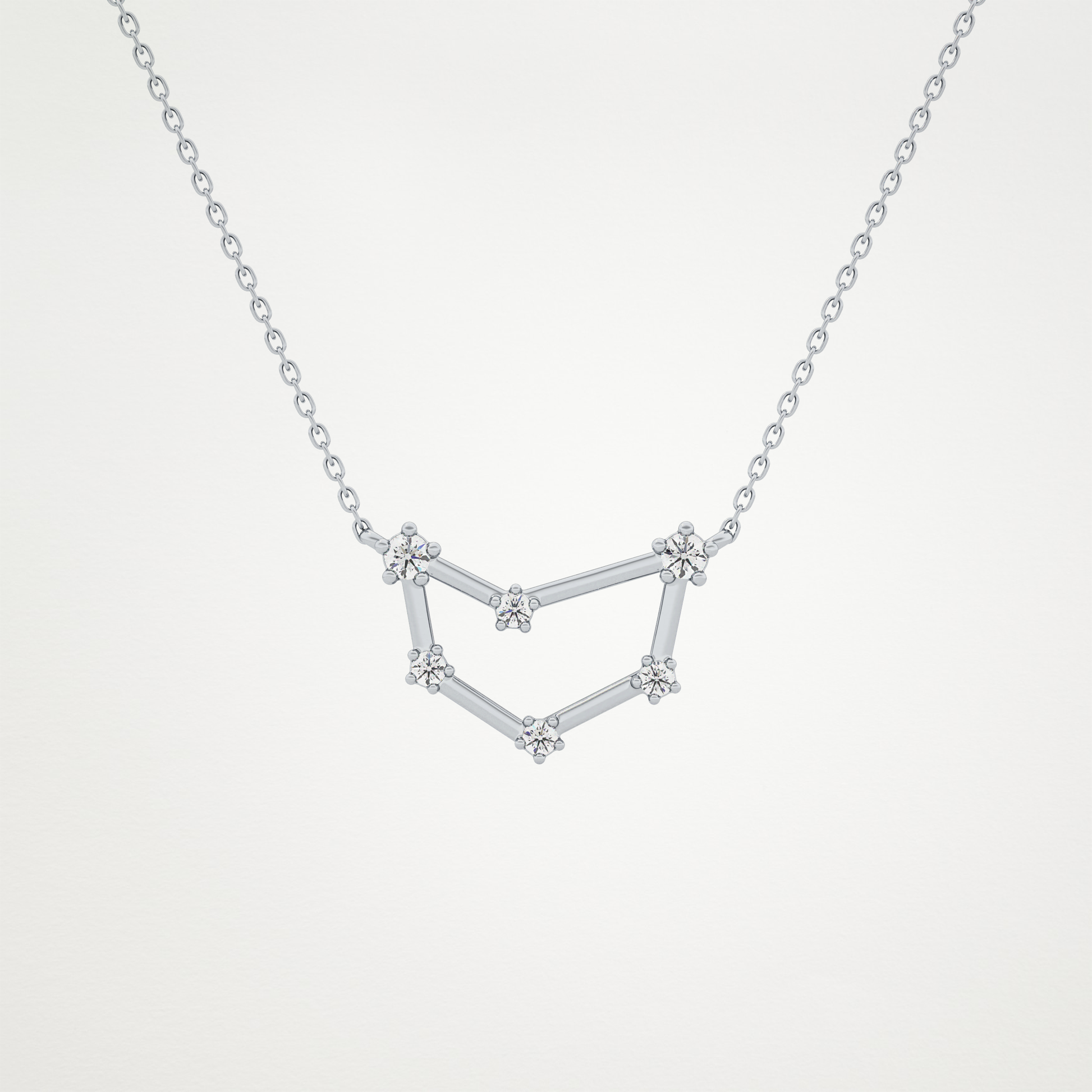 0.13 CT Moissanite Connected Necklace in 14K or 18K Solid Gold – DEF Color, VVS Clarity