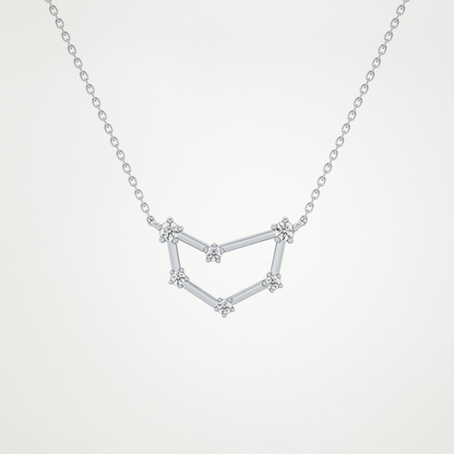 0.13 CT Moissanite Connected Necklace in 14K or 18K Solid Gold – DEF Color, VVS Clarity