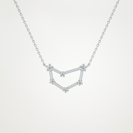 0.13 CT Moissanite Connected Necklace in 14K or 18K Solid Gold – DEF Color, VVS Clarity