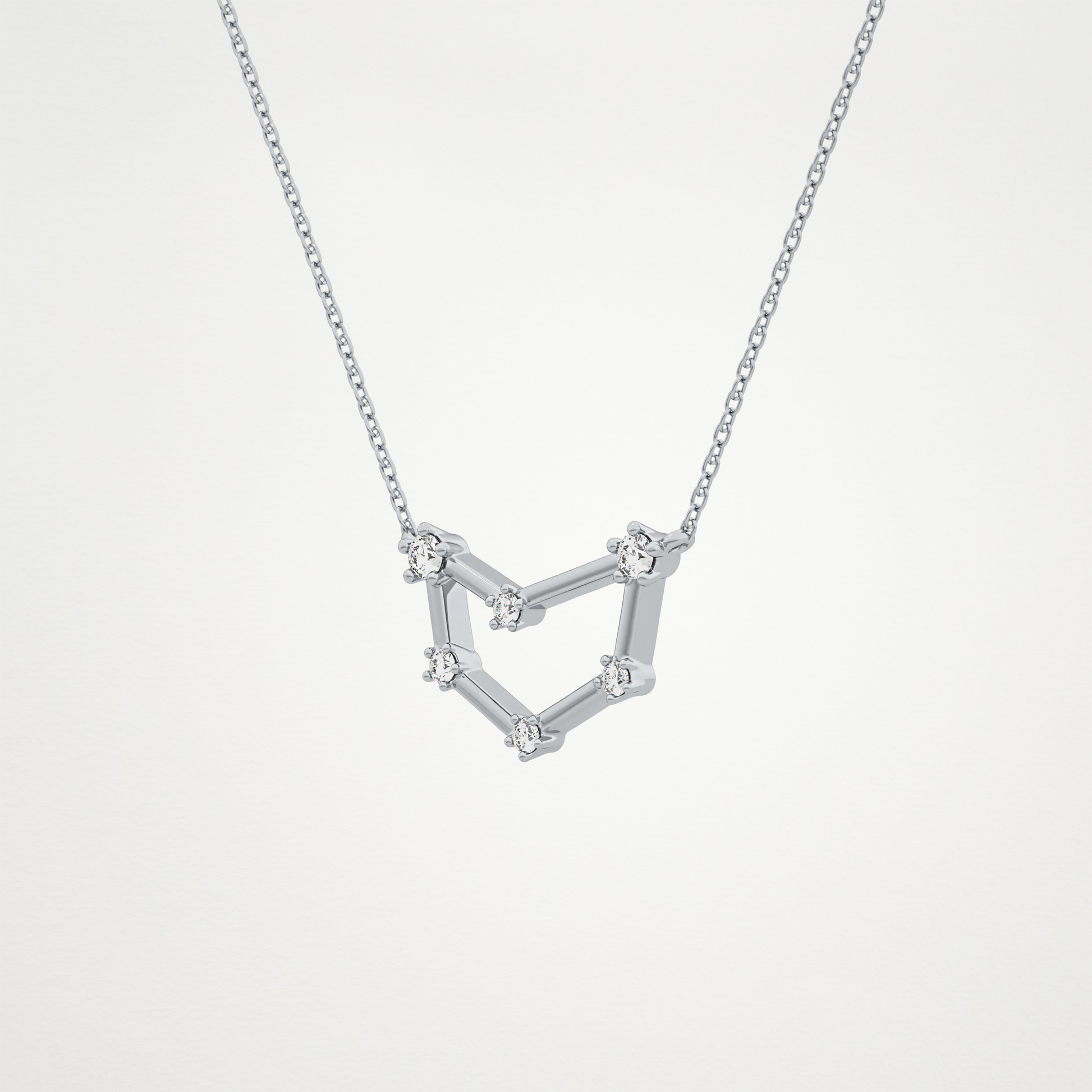 0.13 CT Moissanite Connected Necklace in 14K or 18K Solid Gold – DEF Color, VVS Clarity