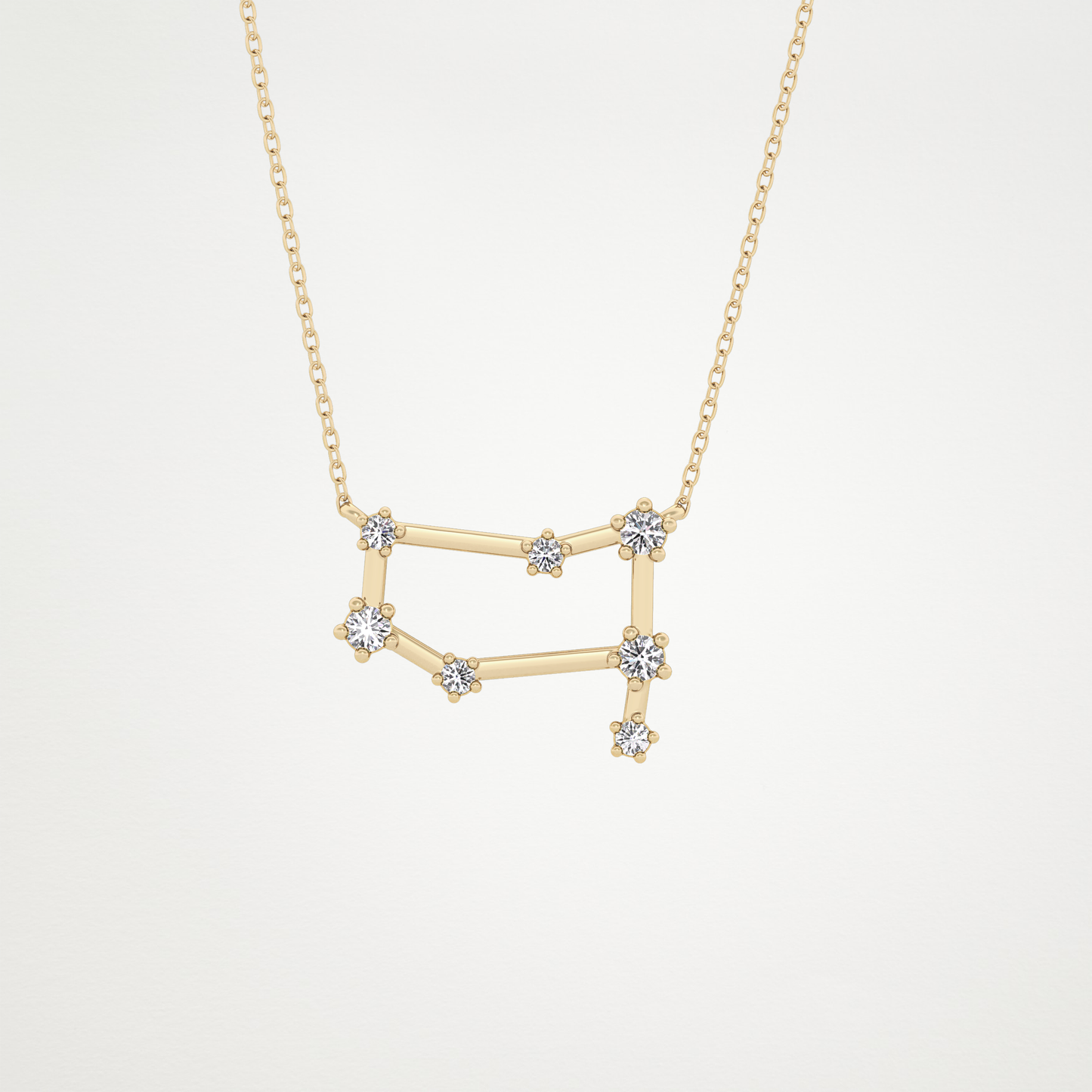0.18 CT Moissanite Reverse P Necklace in 14K or 18K Solid Gold – DEF Color, VVS Clarity