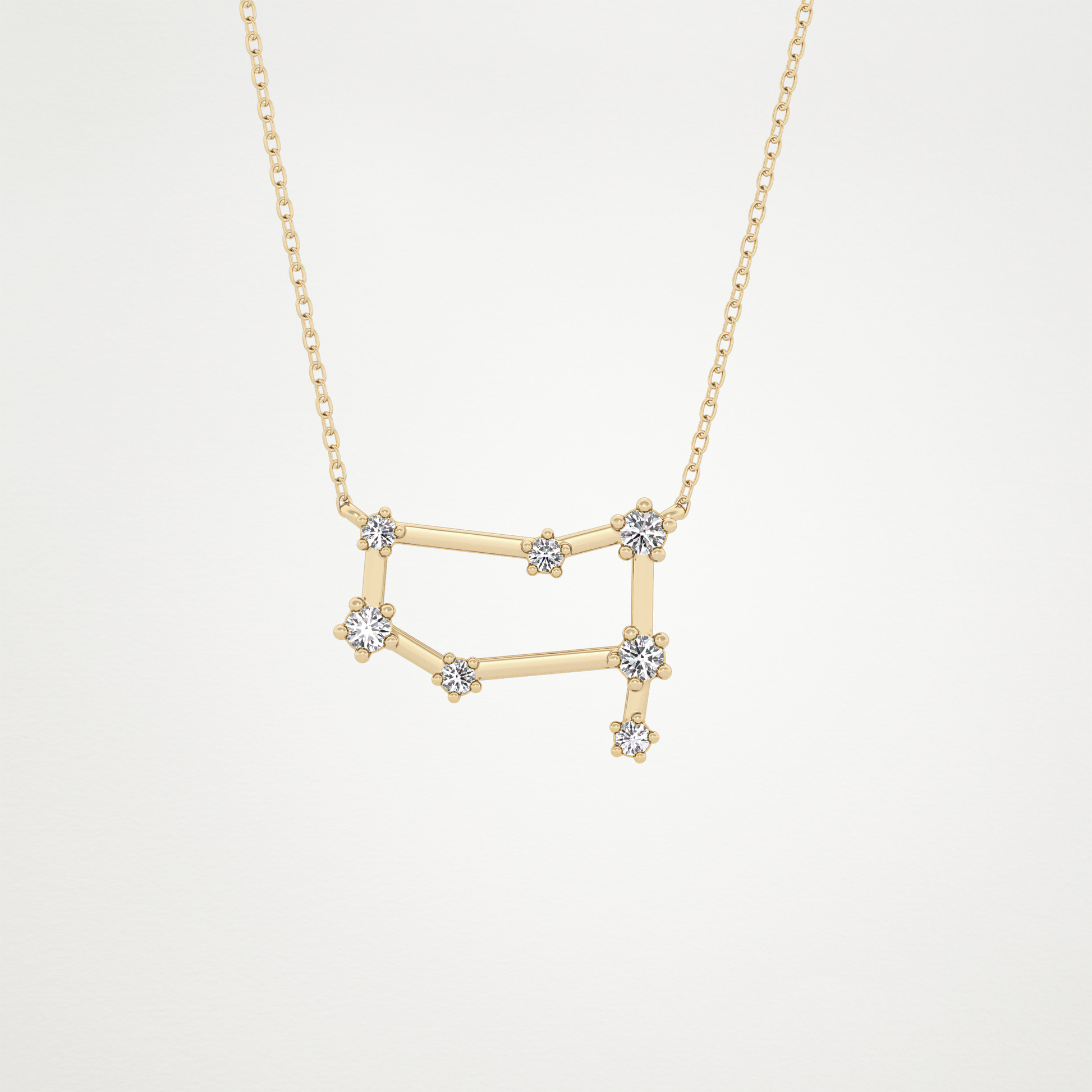 0.18 CT Moissanite Reverse P Necklace in 14K or 18K Solid Gold – DEF Color, VVS Clarity