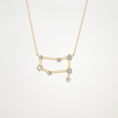 0.18 CT Moissanite Reverse P Necklace in 14K or 18K Solid Gold – DEF Color, VVS Clarity