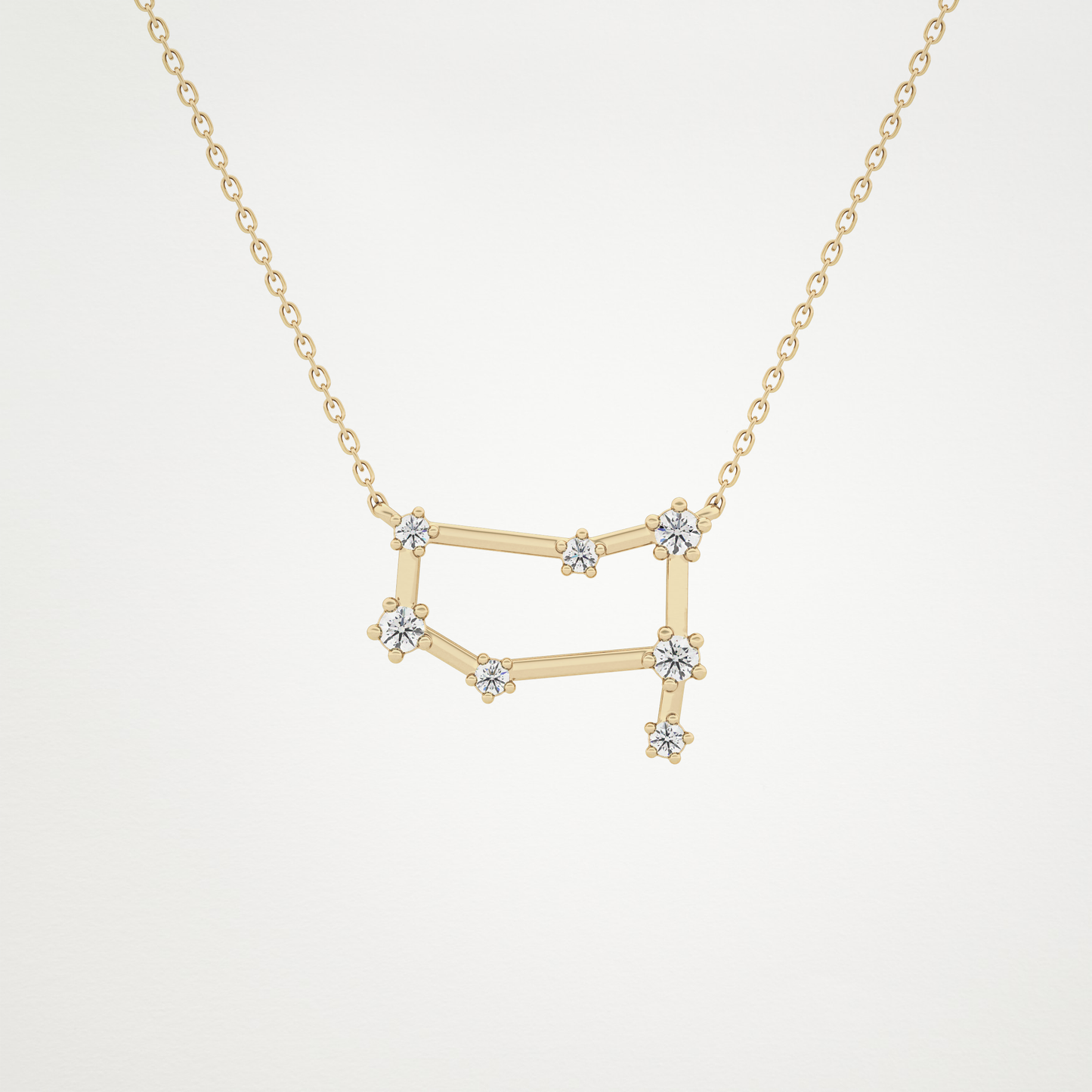 0.18 CT Moissanite Reverse P Necklace in 14K or 18K Solid Gold – DEF Color, VVS Clarity