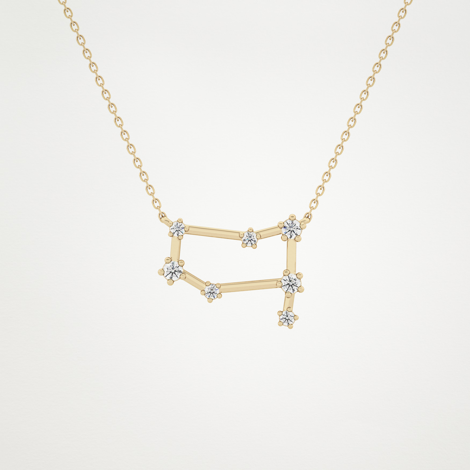 0.18 CT Moissanite Reverse P Necklace in 14K or 18K Solid Gold – DEF Color, VVS Clarity