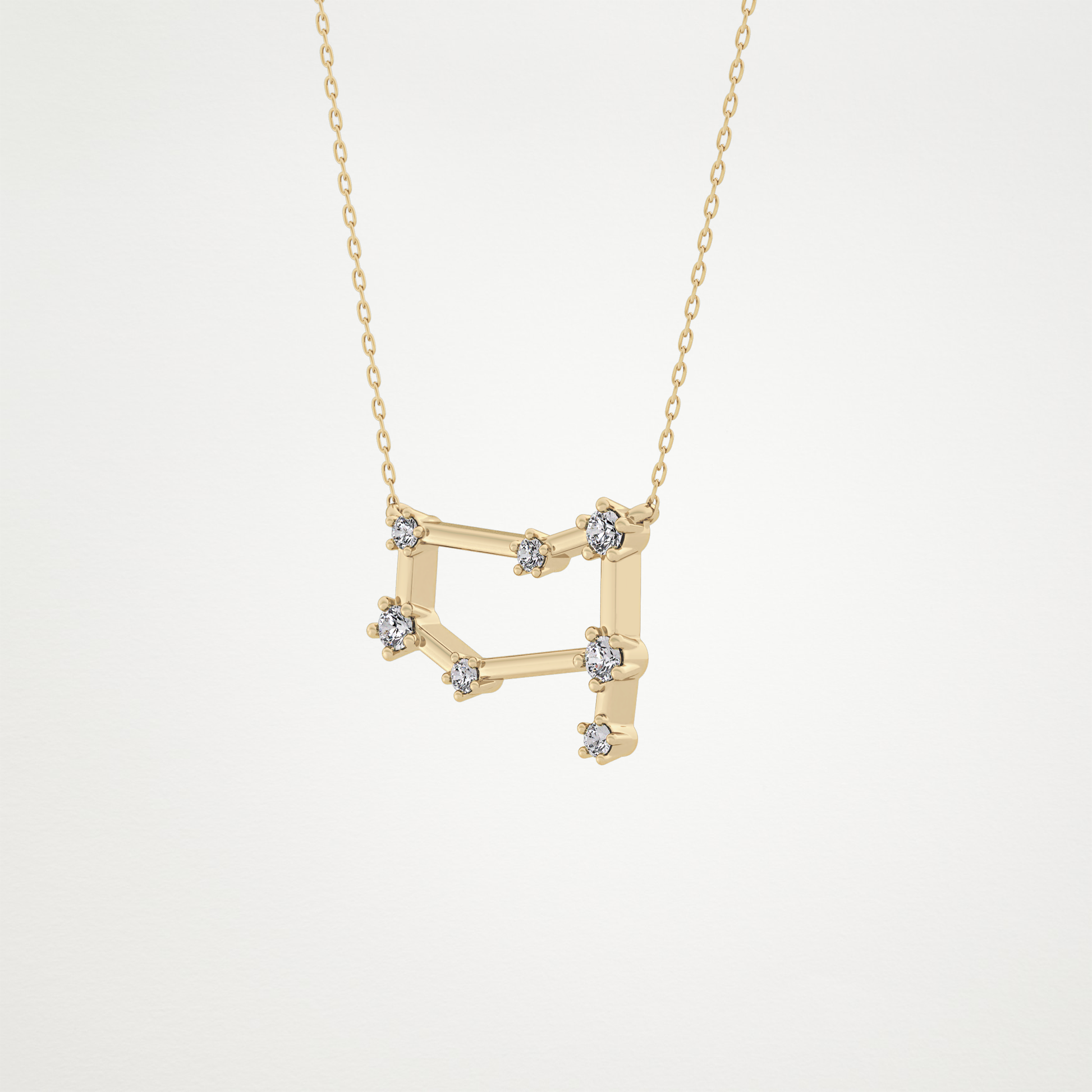 0.18 CT Moissanite Reverse P Necklace in 14K or 18K Solid Gold – DEF Color, VVS Clarity
