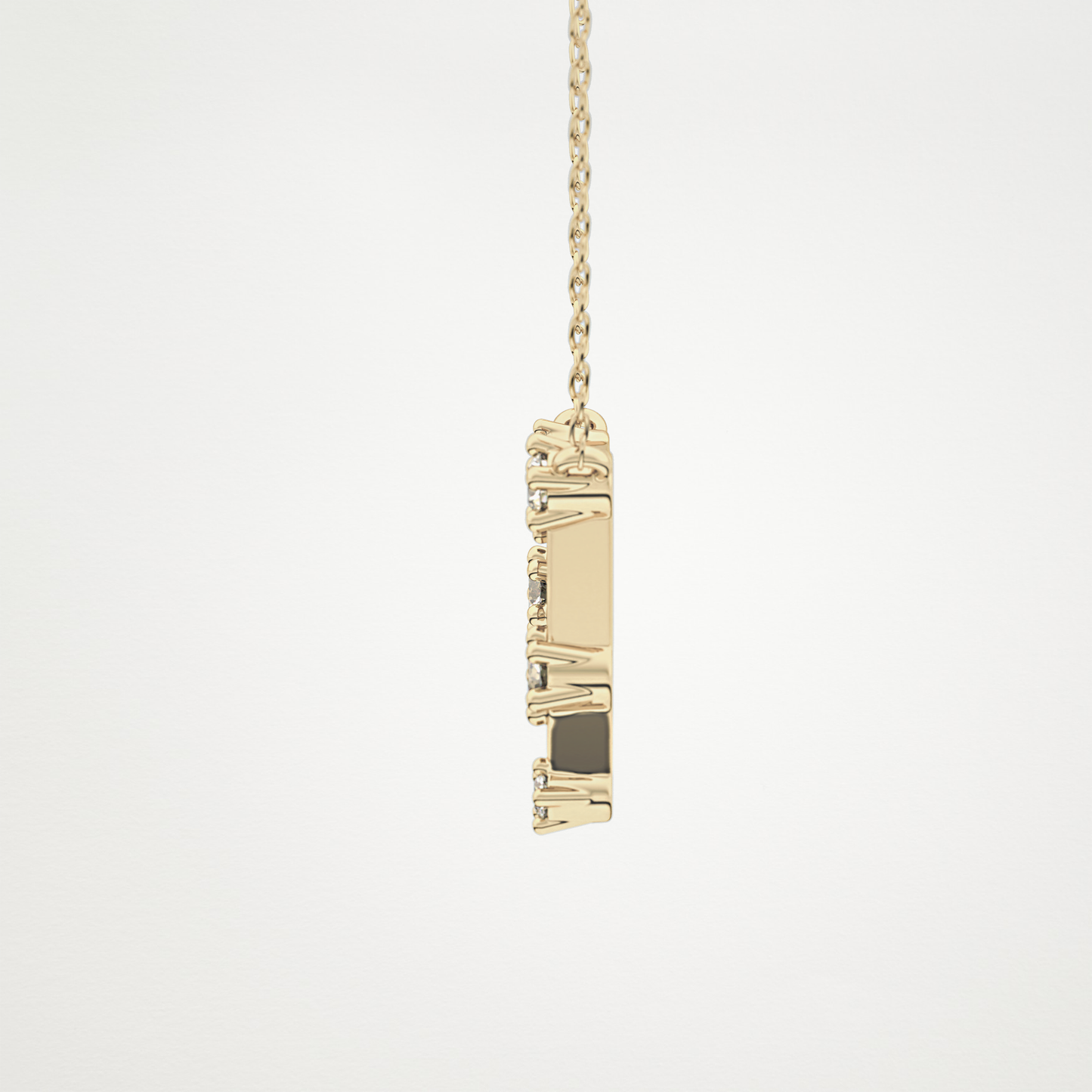0.18 CT Moissanite Reverse P Necklace in 14K or 18K Solid Gold – DEF Color, VVS Clarity