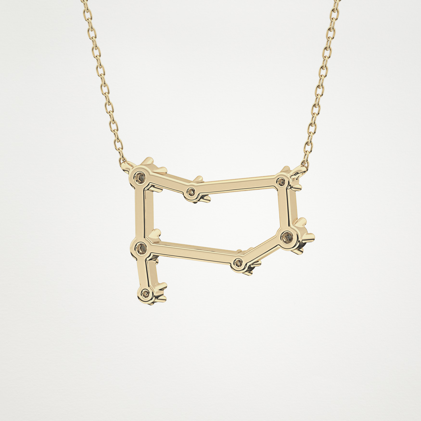 0.18 CT Moissanite Reverse P Necklace in 14K or 18K Solid Gold – DEF Color, VVS Clarity