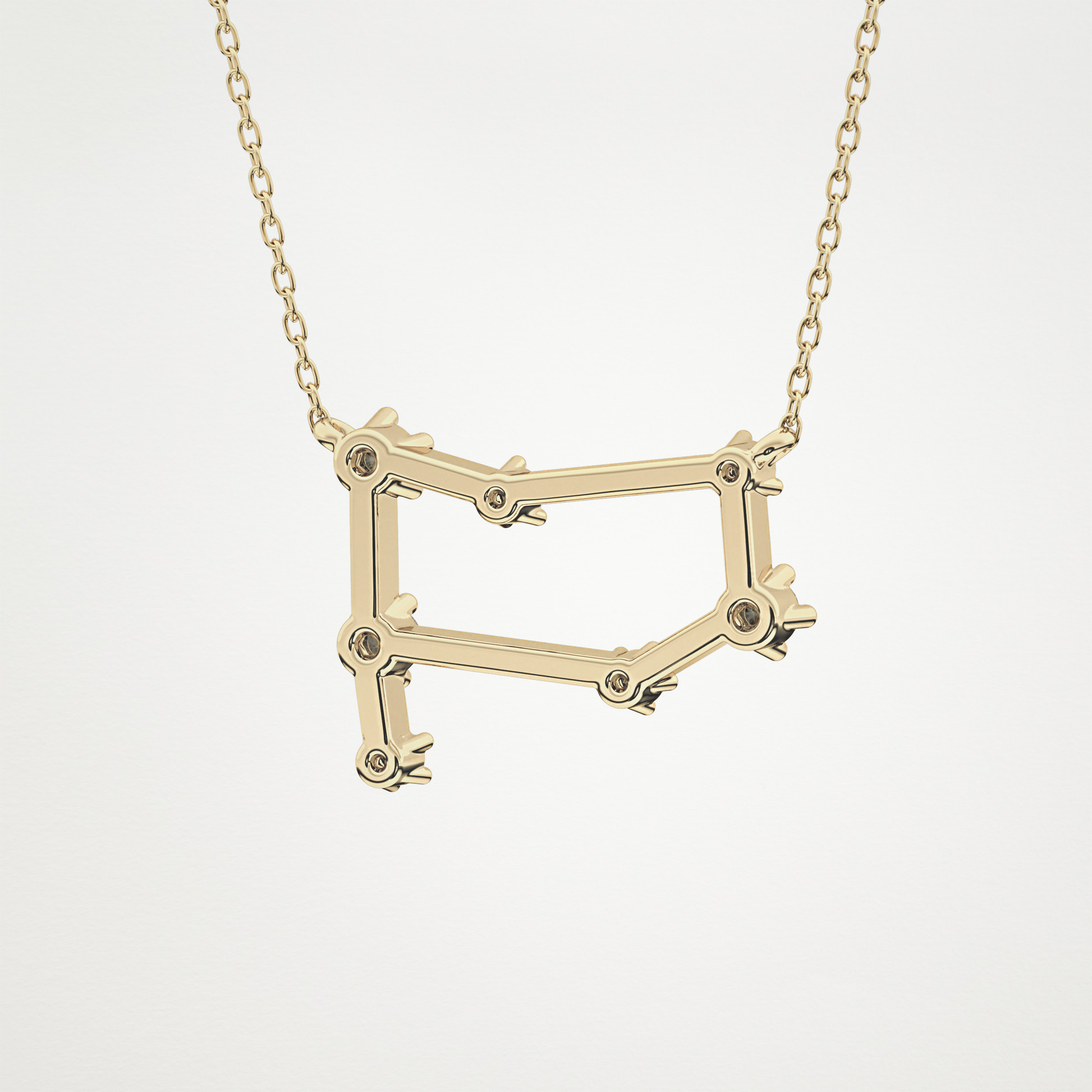 0.18 CT Moissanite Reverse P Necklace in 14K or 18K Solid Gold – DEF Color, VVS Clarity
