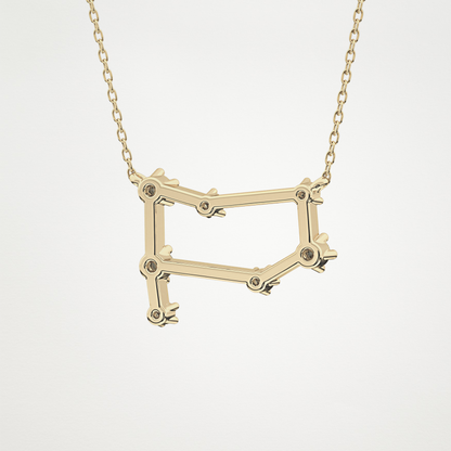 0.18 CT Moissanite Reverse P Necklace in 14K or 18K Solid Gold – DEF Color, VVS Clarity