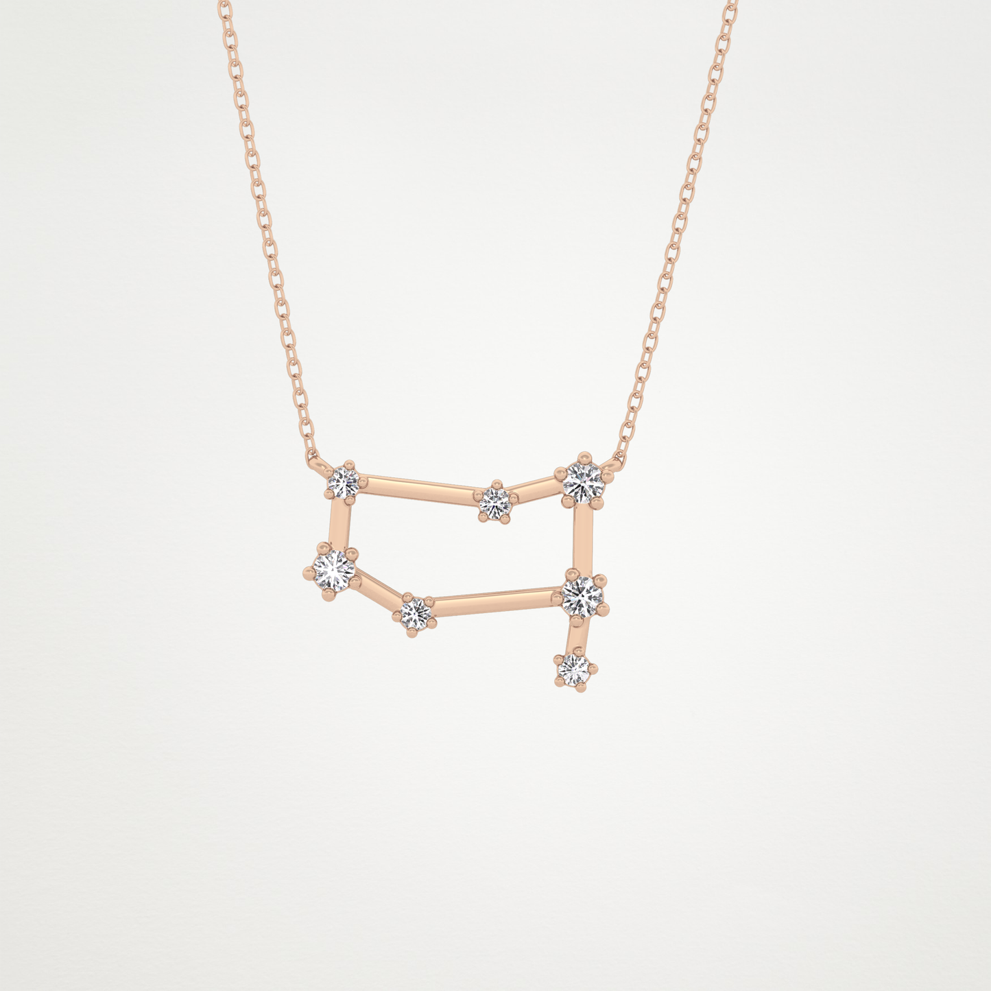0.18 CT Moissanite Reverse P Necklace in 14K or 18K Solid Gold – DEF Color, VVS Clarity