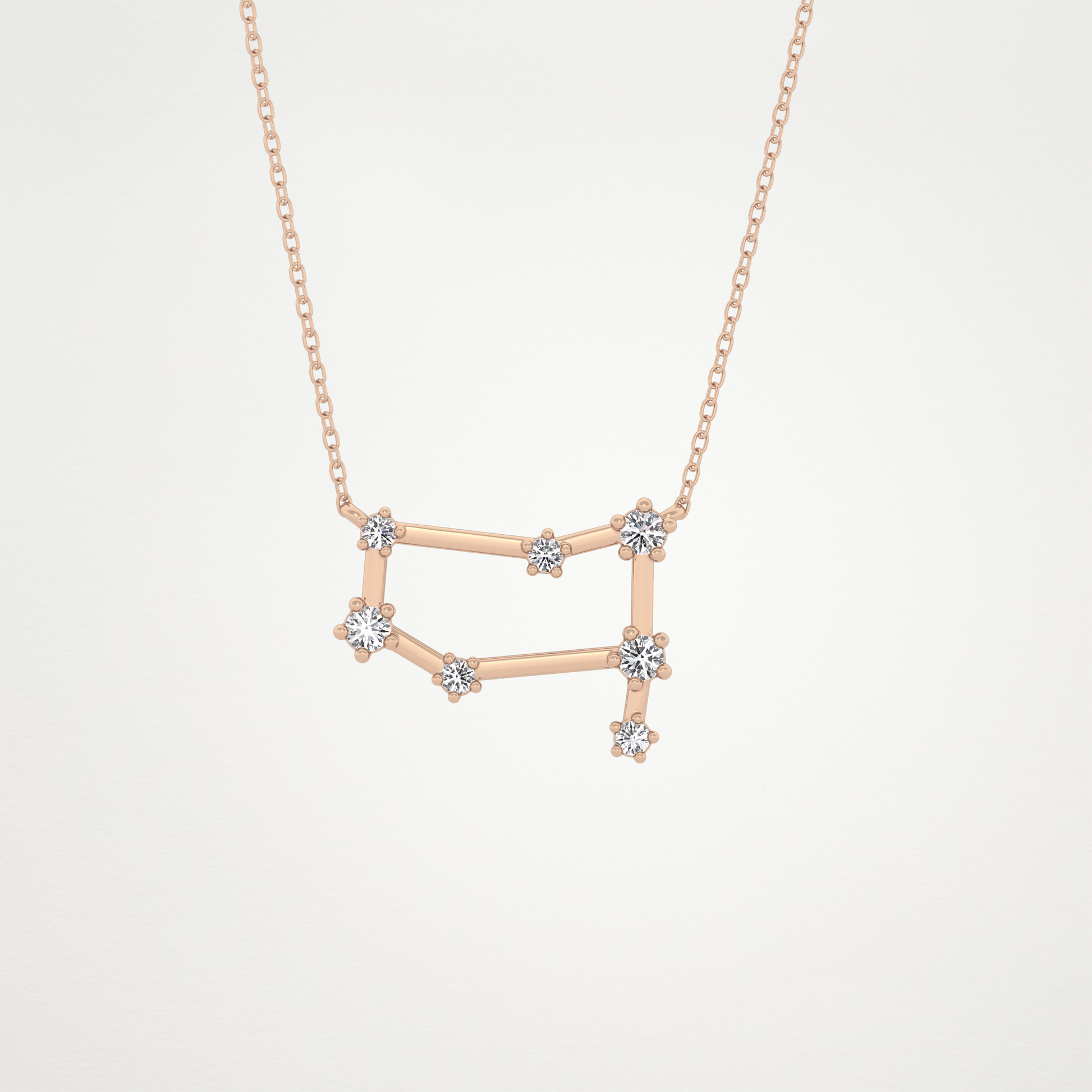 0.18 CT Moissanite Reverse P Necklace in 14K or 18K Solid Gold – DEF Color, VVS Clarity