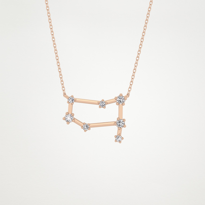 0.18 CT Moissanite Reverse P Necklace in 14K or 18K Solid Gold – DEF Color, VVS Clarity
