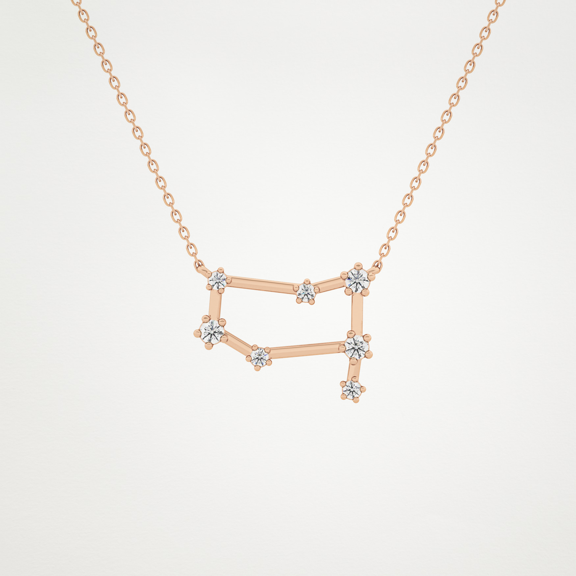 0.18 CT Moissanite Reverse P Necklace in 14K or 18K Solid Gold – DEF Color, VVS Clarity