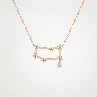 0.18 CT Moissanite Reverse P Necklace in 14K or 18K Solid Gold – DEF Color, VVS Clarity