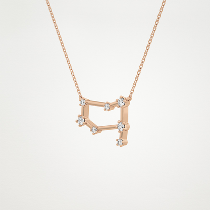 0.18 CT Moissanite Reverse P Necklace in 14K or 18K Solid Gold – DEF Color, VVS Clarity