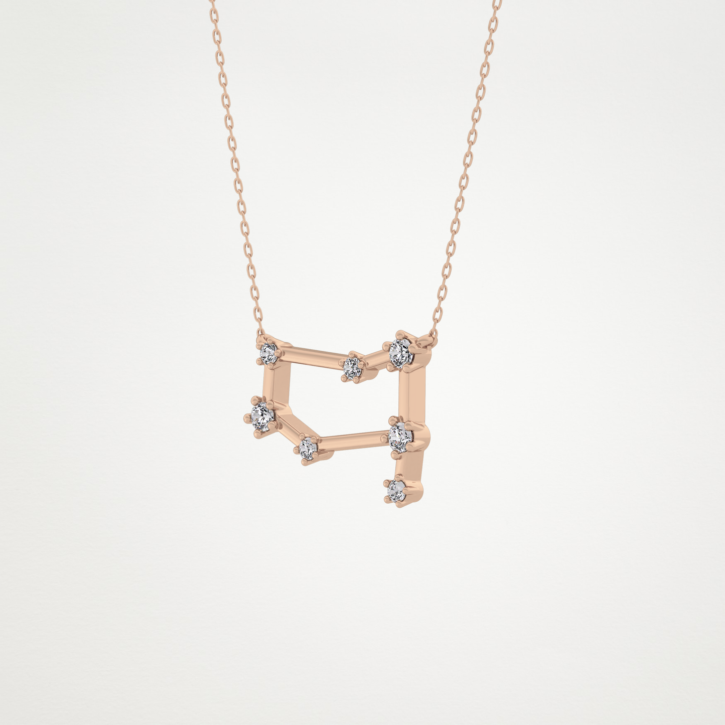 0.18 CT Moissanite Reverse P Necklace in 14K or 18K Solid Gold – DEF Color, VVS Clarity