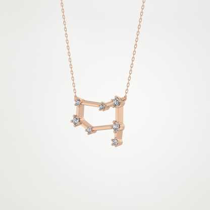 0.18 CT Moissanite Reverse P Necklace in 14K or 18K Solid Gold – DEF Color, VVS Clarity