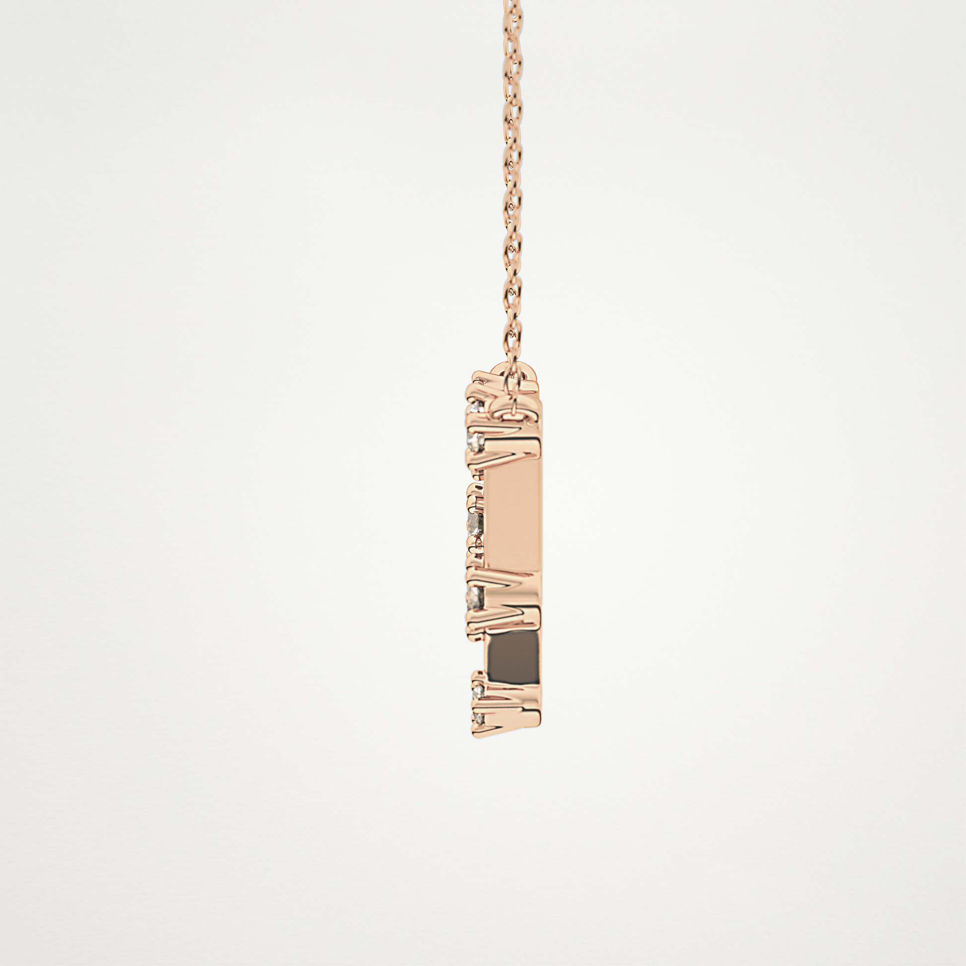 0.18 CT Moissanite Reverse P Necklace in 14K or 18K Solid Gold – DEF Color, VVS Clarity