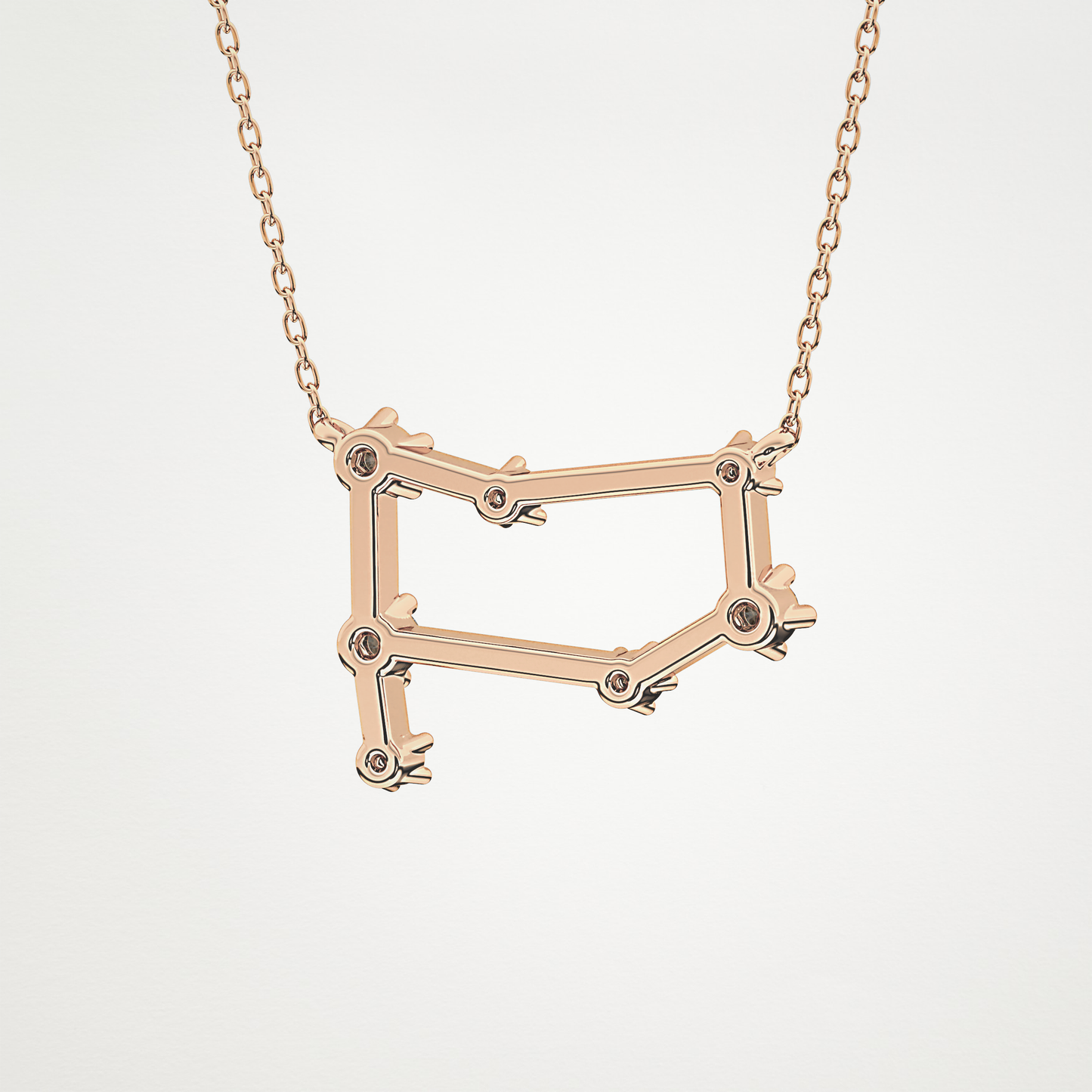 0.18 CT Moissanite Reverse P Necklace in 14K or 18K Solid Gold – DEF Color, VVS Clarity