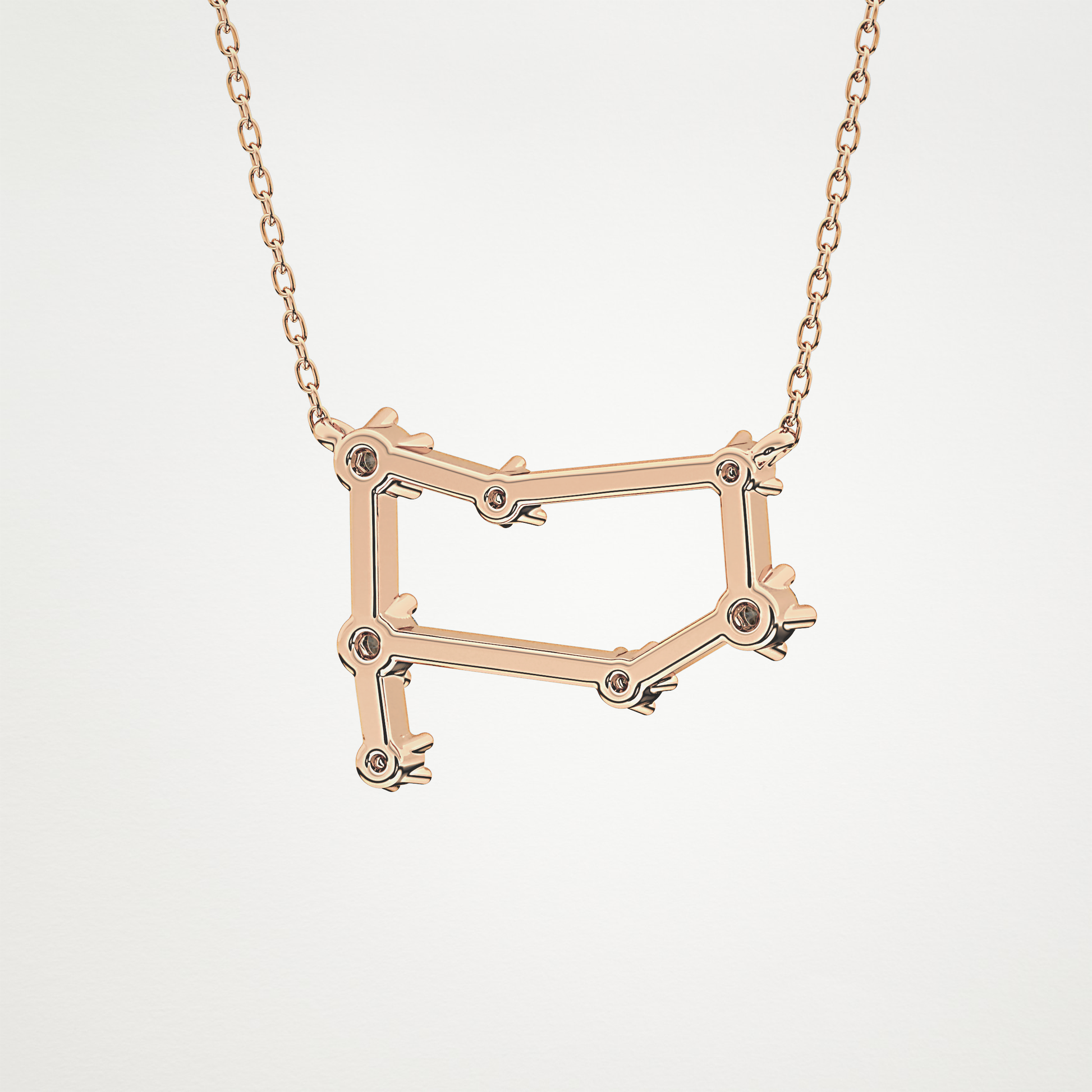 0.18 CT Moissanite Reverse P Necklace in 14K or 18K Solid Gold – DEF Color, VVS Clarity