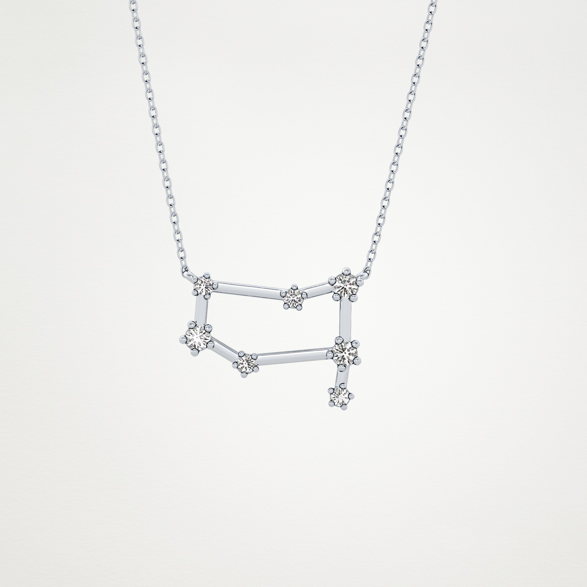 0.18 CT Moissanite Reverse P Necklace in 14K or 18K Solid Gold – DEF Color, VVS Clarity
