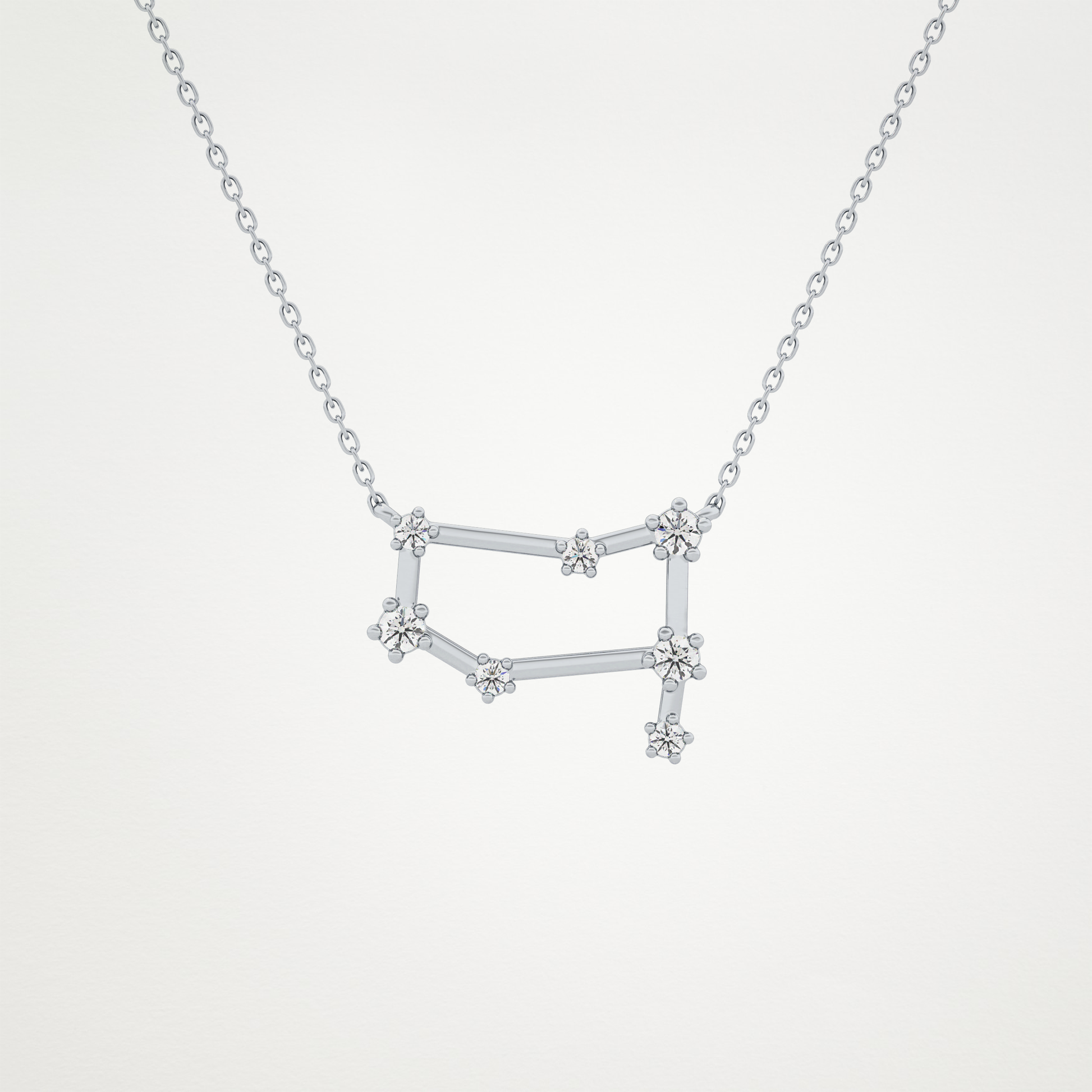 0.18 CT Moissanite Reverse P Necklace in 14K or 18K Solid Gold – DEF Color, VVS Clarity