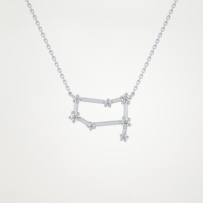 0.18 CT Moissanite Reverse P Necklace in 14K or 18K Solid Gold – DEF Color, VVS Clarity