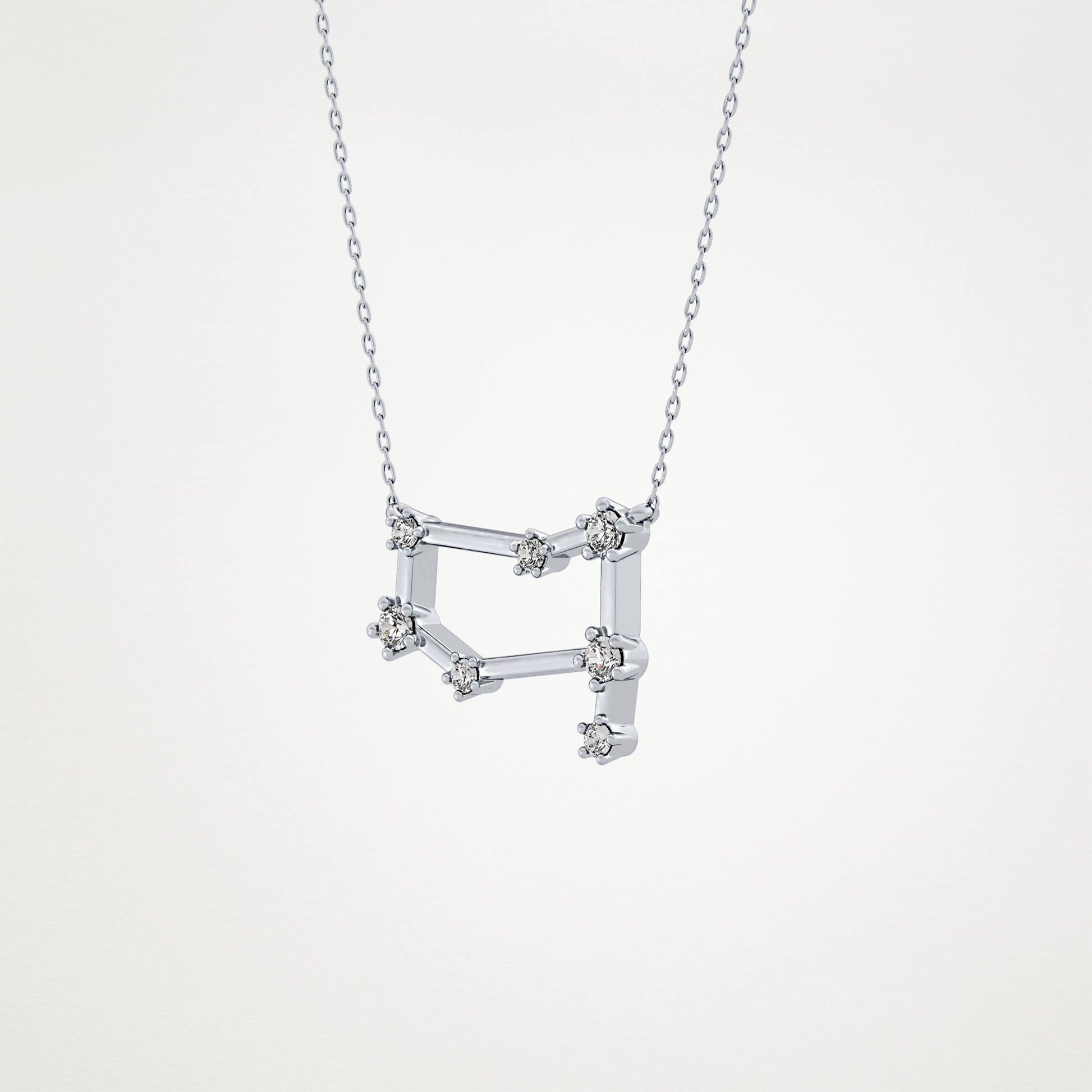 0.18 CT Moissanite Reverse P Necklace in 14K or 18K Solid Gold – DEF Color, VVS Clarity