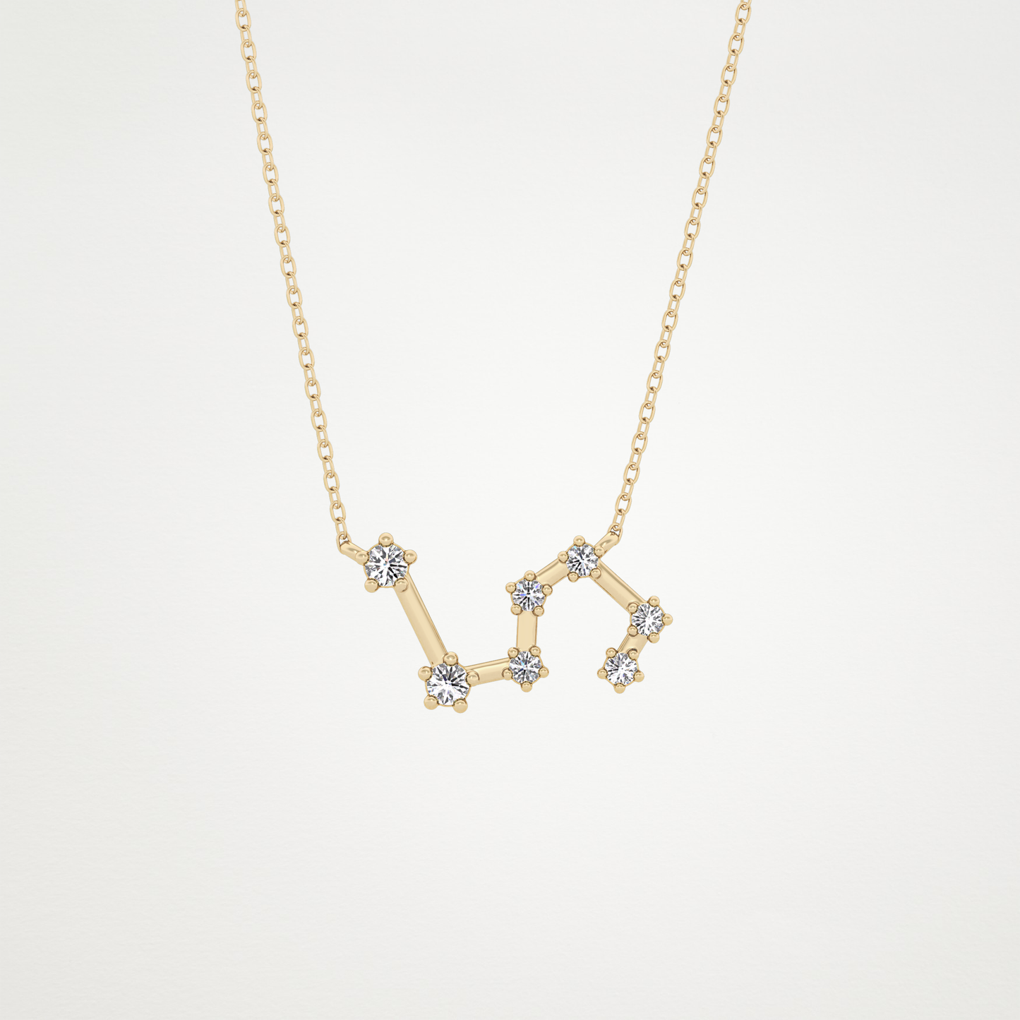 0.15 CT Moissanite Random Necklace in 14K or 18K Solid Gold – DEF Color, VVS Clarity