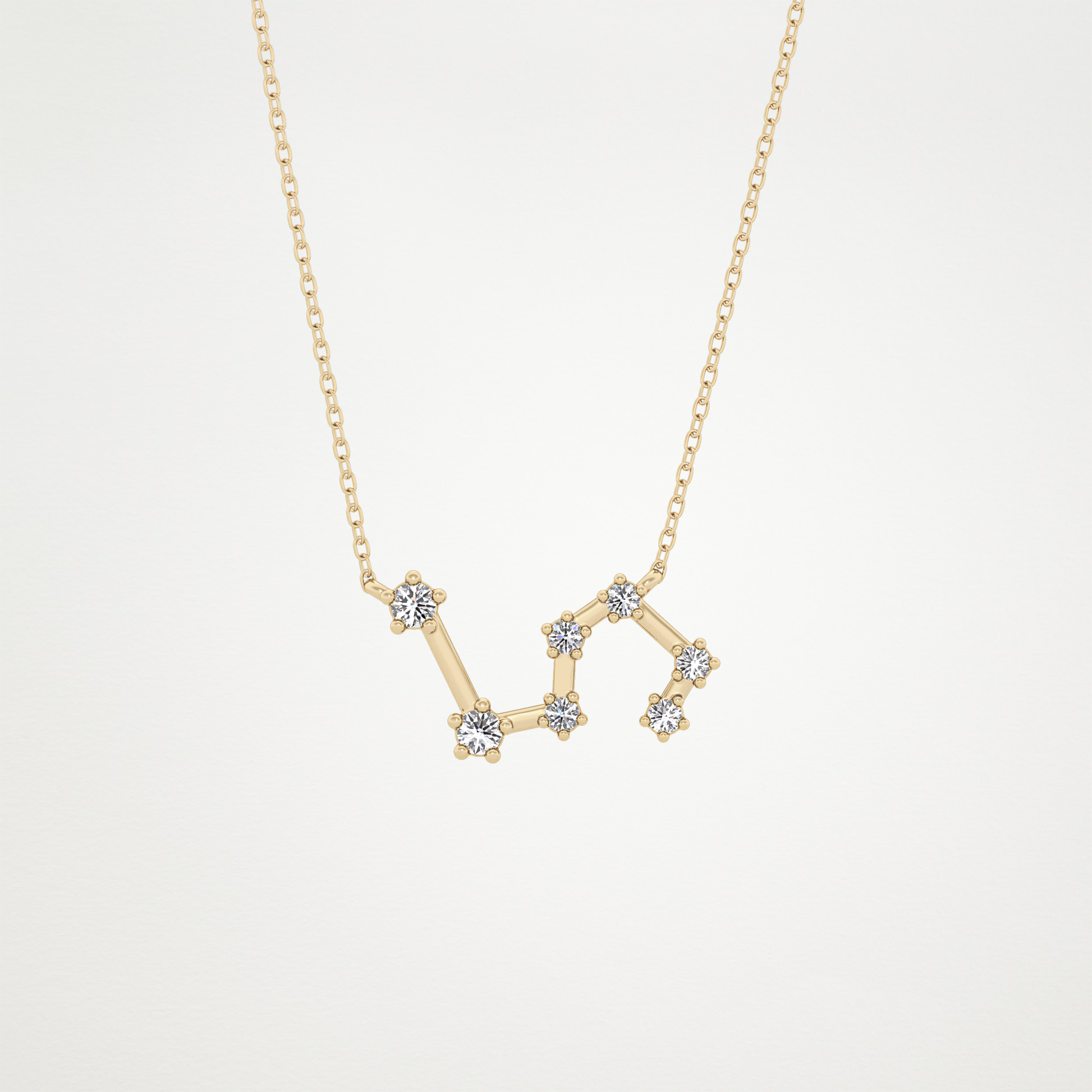 0.15 CT Moissanite Random Necklace in 14K or 18K Solid Gold – DEF Color, VVS Clarity