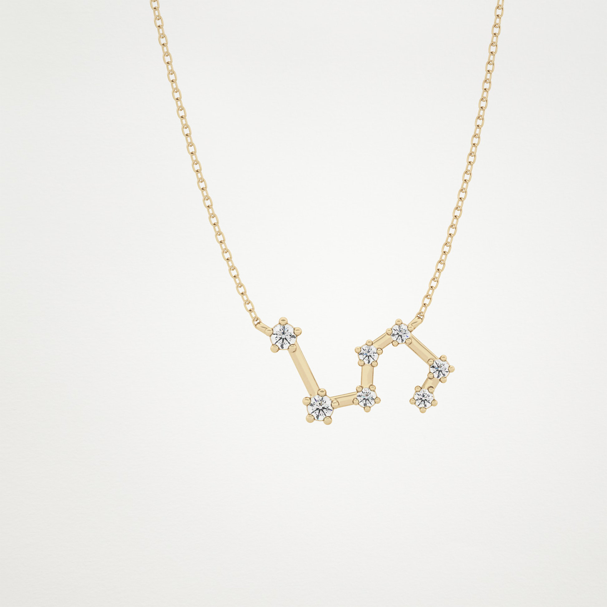 0.15 CT Moissanite Random Necklace in 14K or 18K Solid Gold – DEF Color, VVS Clarity