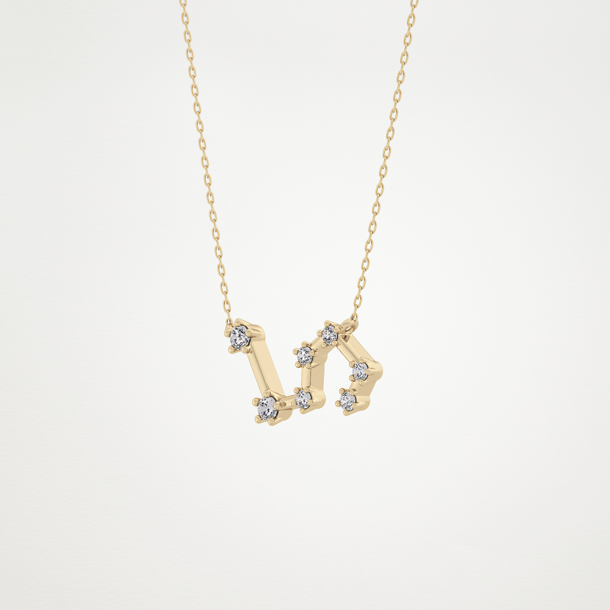 0.15 CT Moissanite Random Necklace in 14K or 18K Solid Gold – DEF Color, VVS Clarity