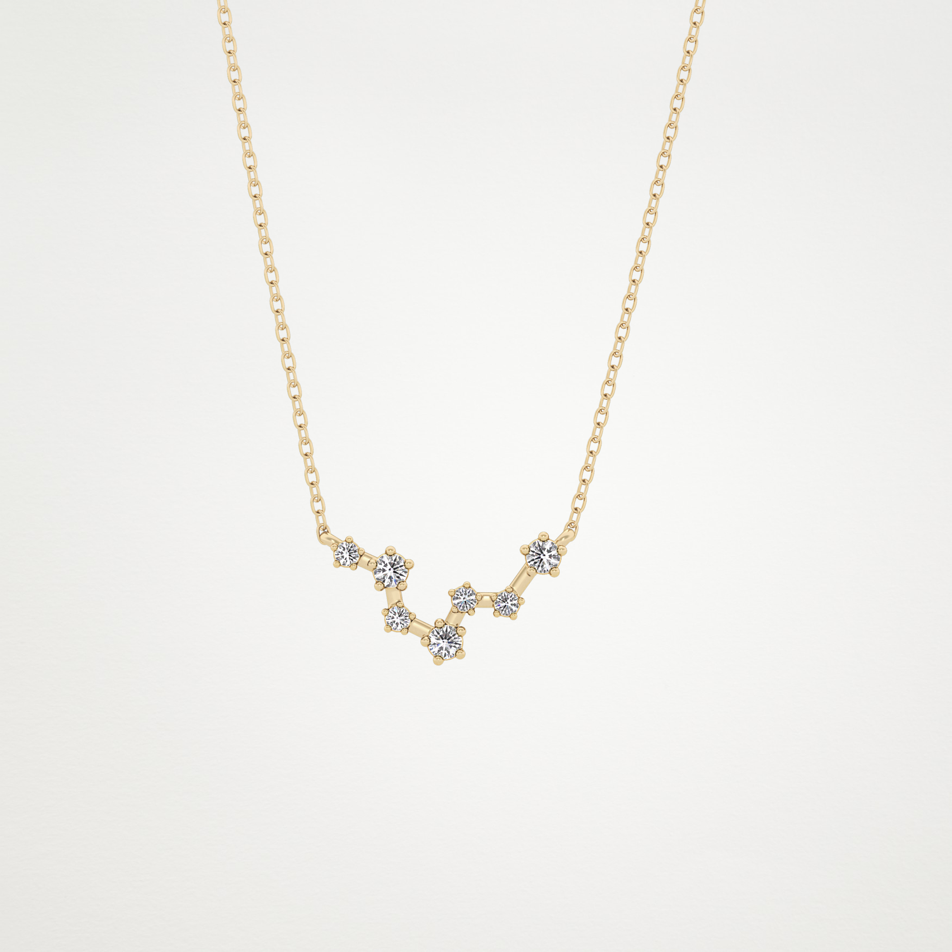 0.103 CT Moissanite Random Necklace in 14K or 18K Solid Gold – DEF Color, VVS Clarity