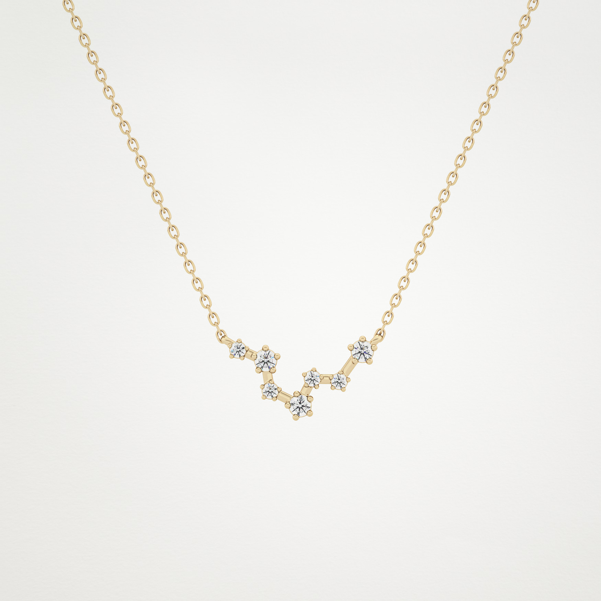 0.103 CT Moissanite Random Necklace in 14K or 18K Solid Gold – DEF Color, VVS Clarity