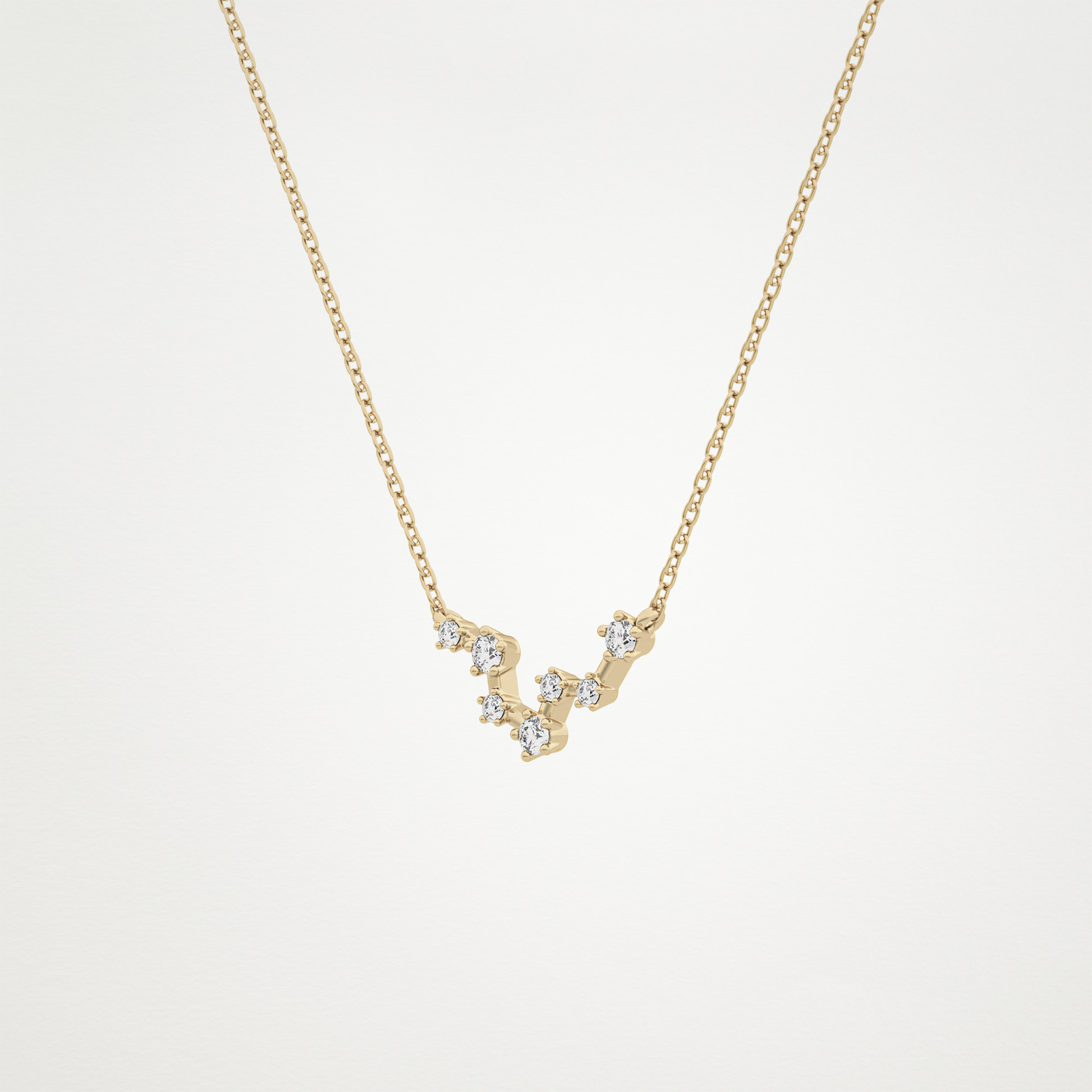 0.103 CT Moissanite Random Necklace in 14K or 18K Solid Gold – DEF Color, VVS Clarity