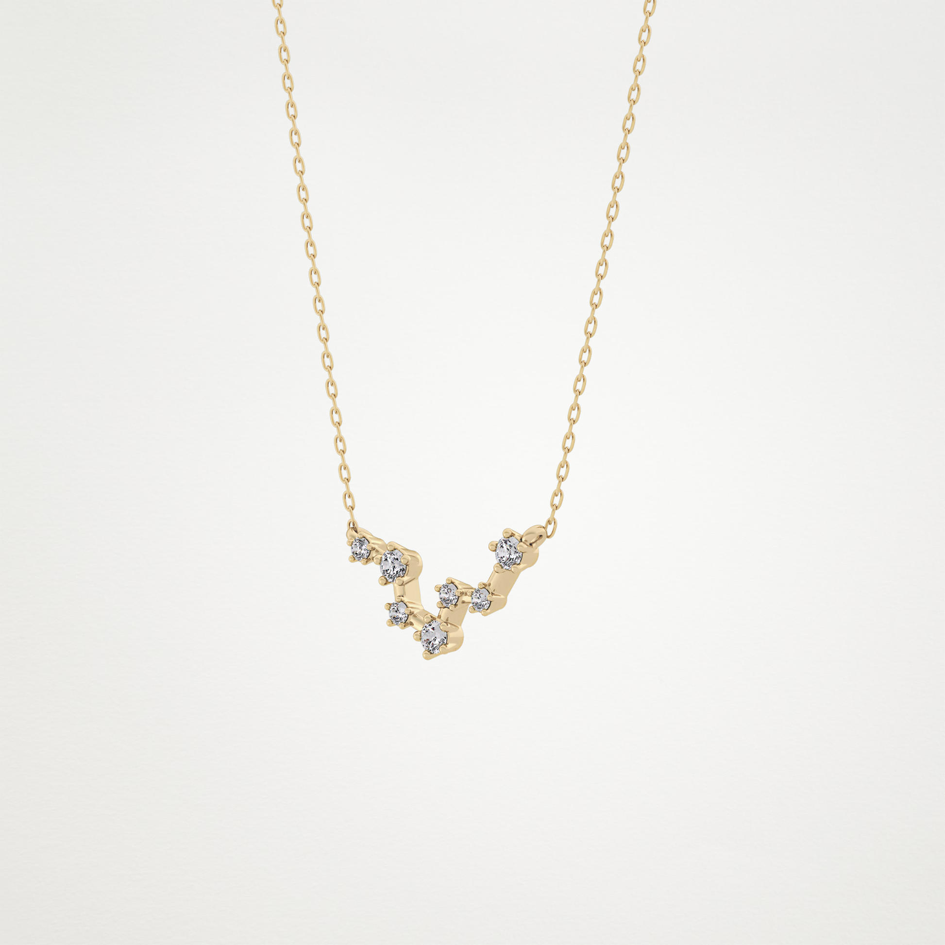 0.103 CT Moissanite Random Necklace in 14K or 18K Solid Gold – DEF Color, VVS Clarity