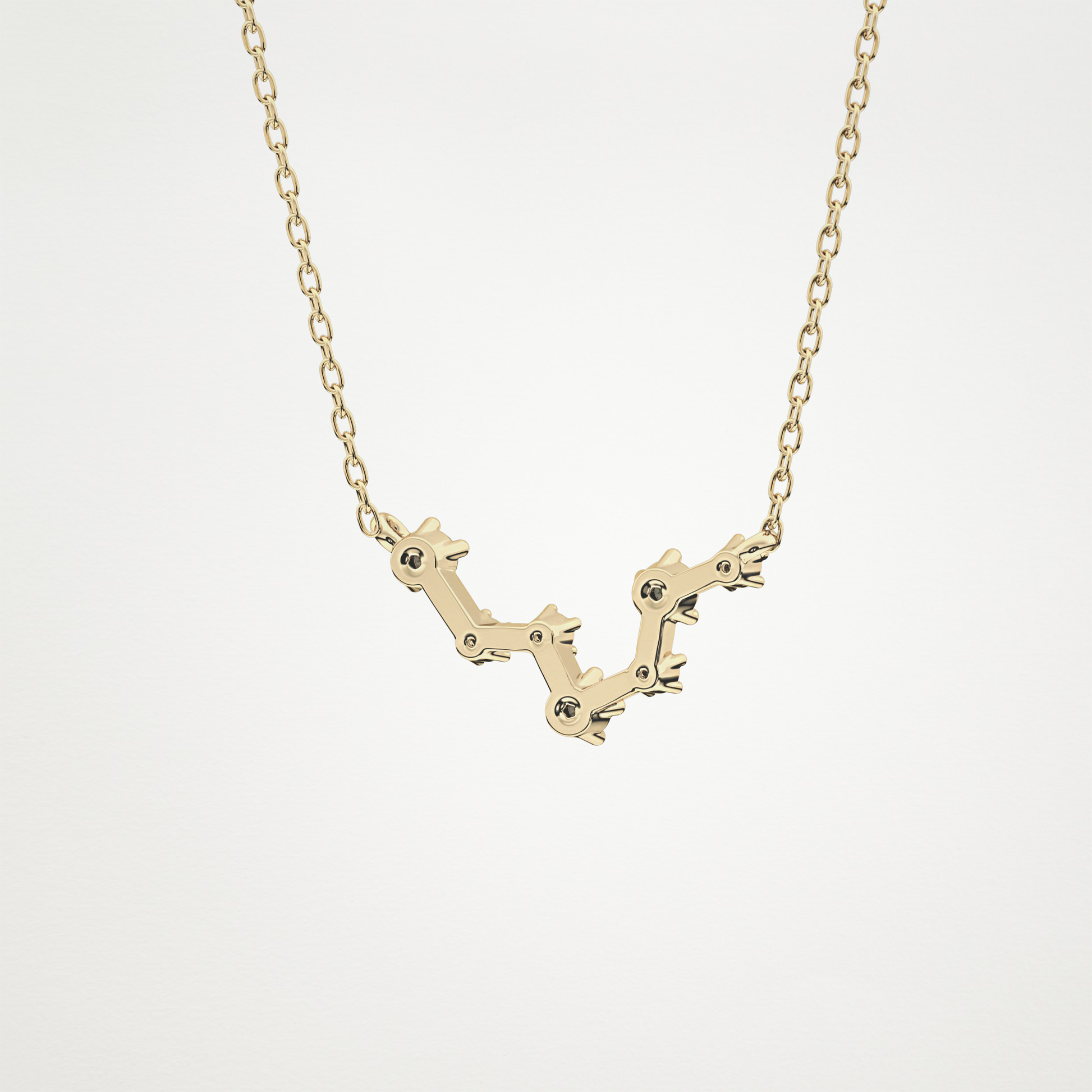 0.103 CT Moissanite Random Necklace in 14K or 18K Solid Gold – DEF Color, VVS Clarity