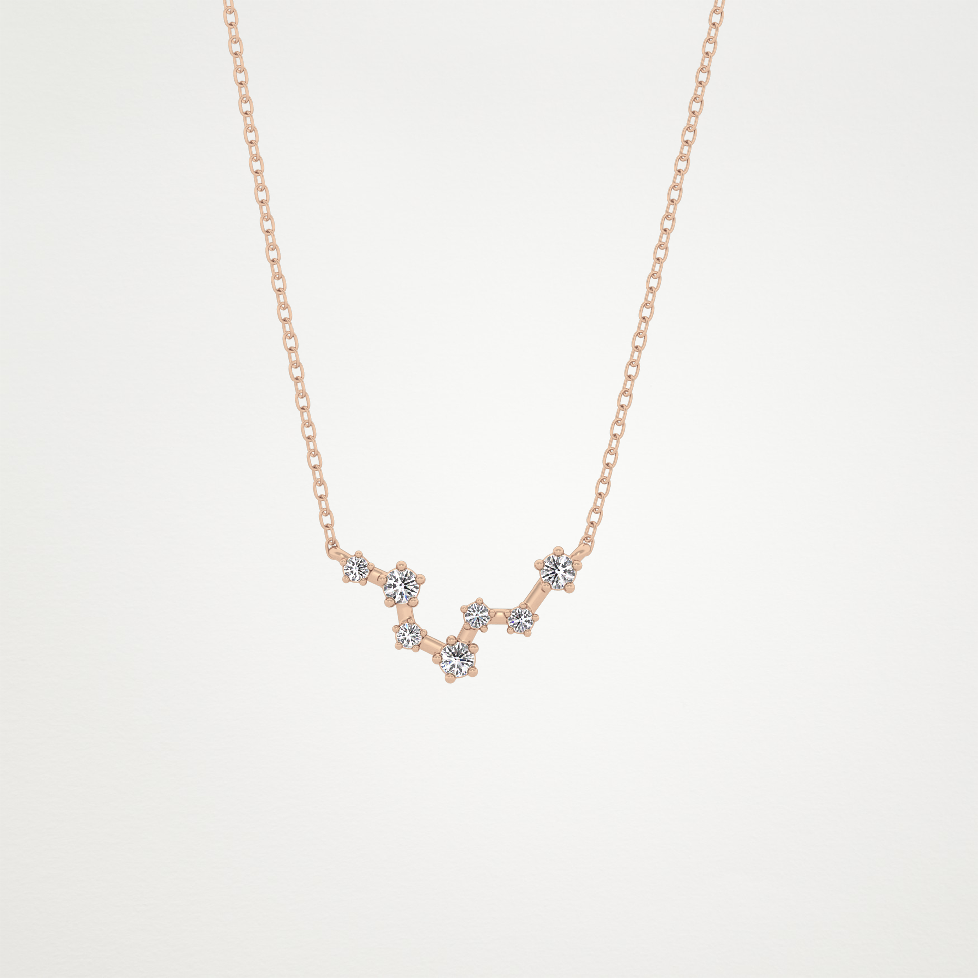 0.103 CT Moissanite Random Necklace in 14K or 18K Solid Gold – DEF Color, VVS Clarity