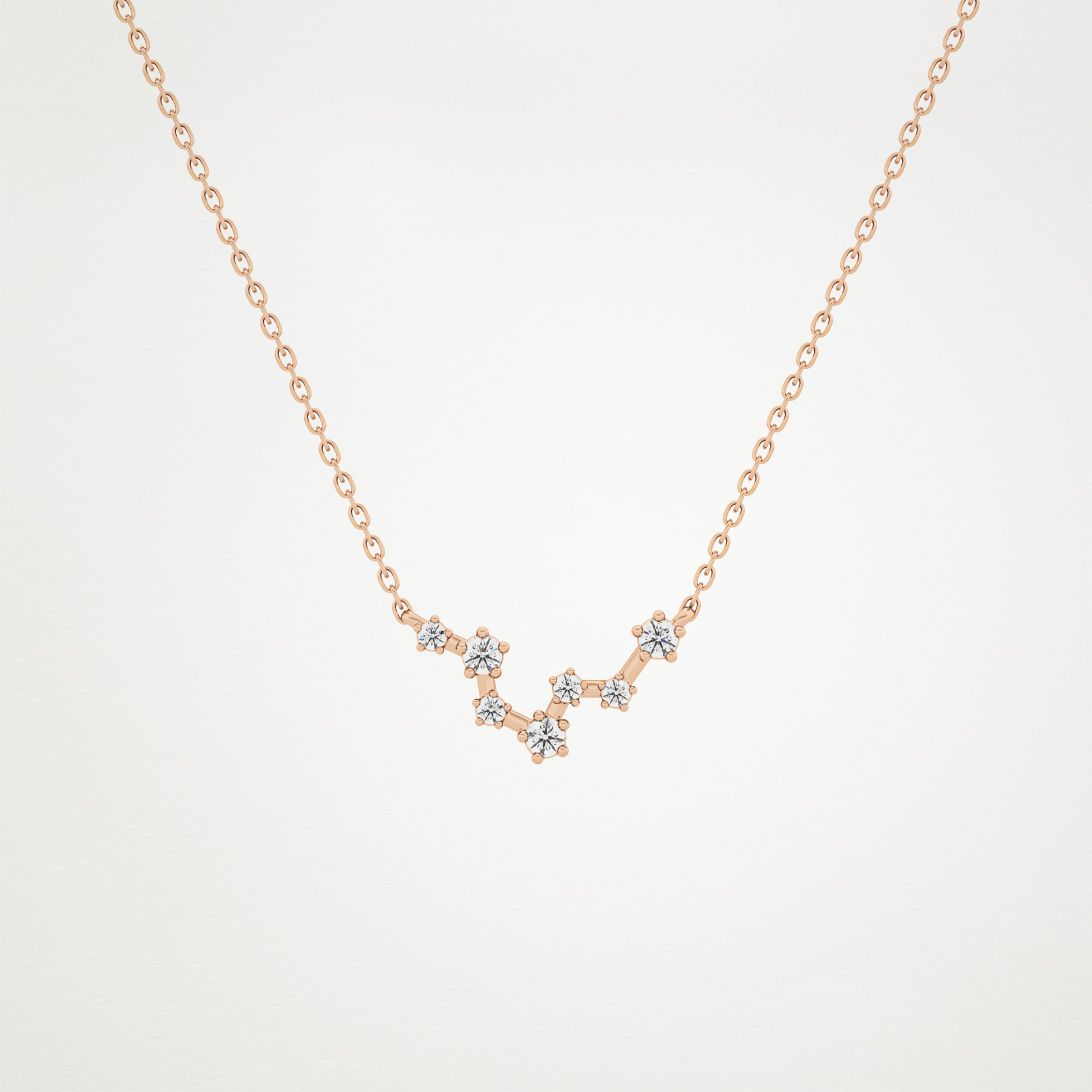 0.103 CT Moissanite Random Necklace in 14K or 18K Solid Gold – DEF Color, VVS Clarity