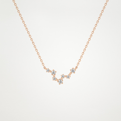 0.103 CT Moissanite Random Necklace in 14K or 18K Solid Gold – DEF Color, VVS Clarity