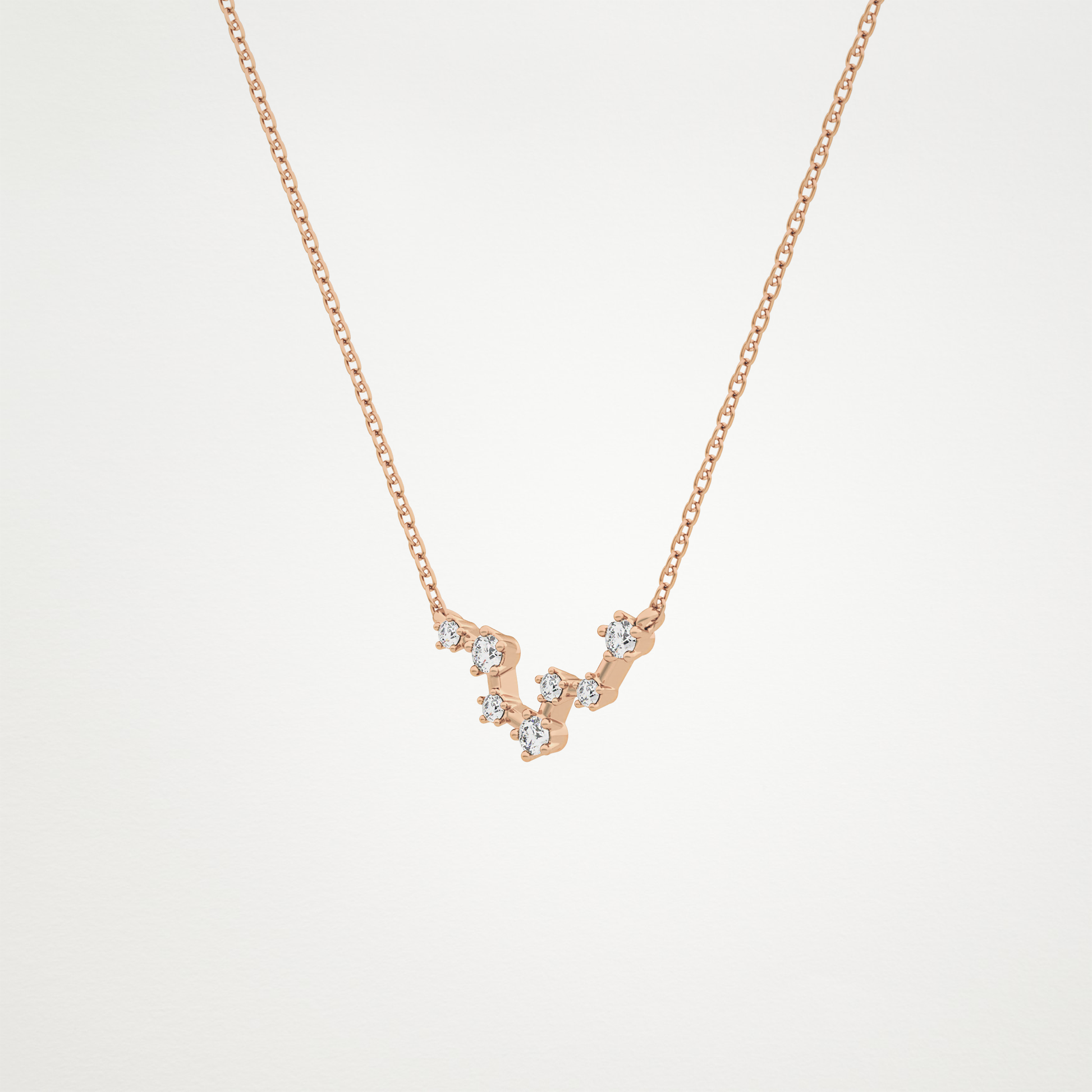 0.103 CT Moissanite Random Necklace in 14K or 18K Solid Gold – DEF Color, VVS Clarity