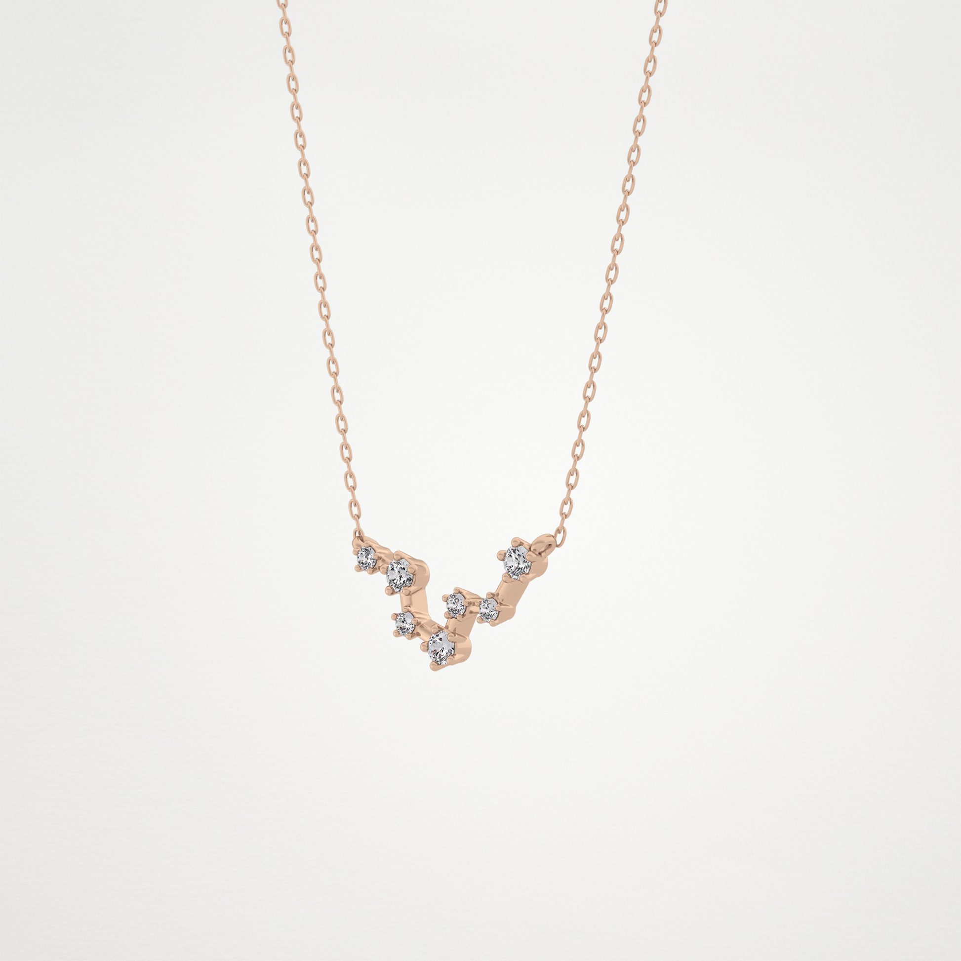 0.103 CT Moissanite Random Necklace in 14K or 18K Solid Gold – DEF Color, VVS Clarity