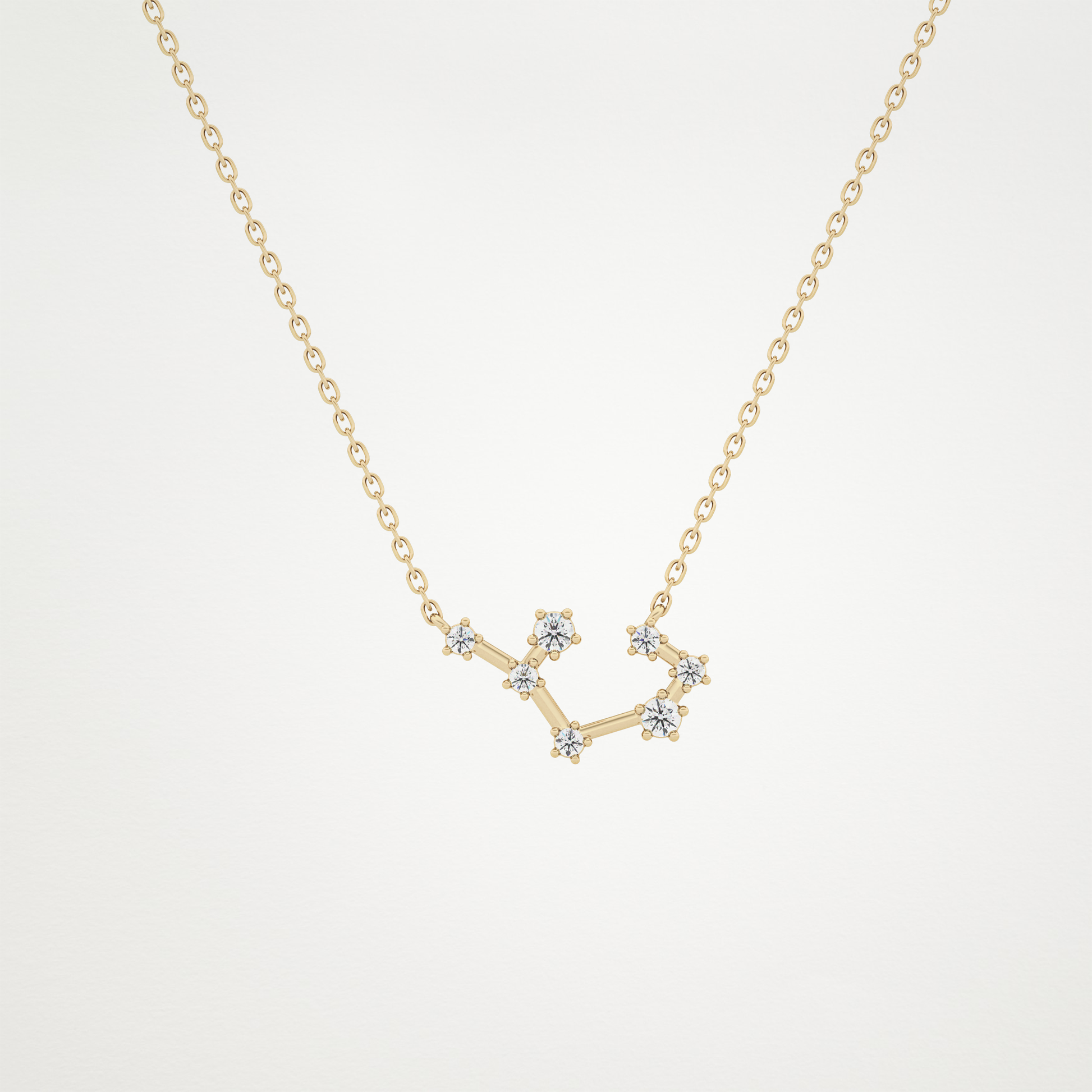 0.111 CT Moissanite Random Necklace in 14K or 18K Solid Gold – DEF Color, VVS Clarity