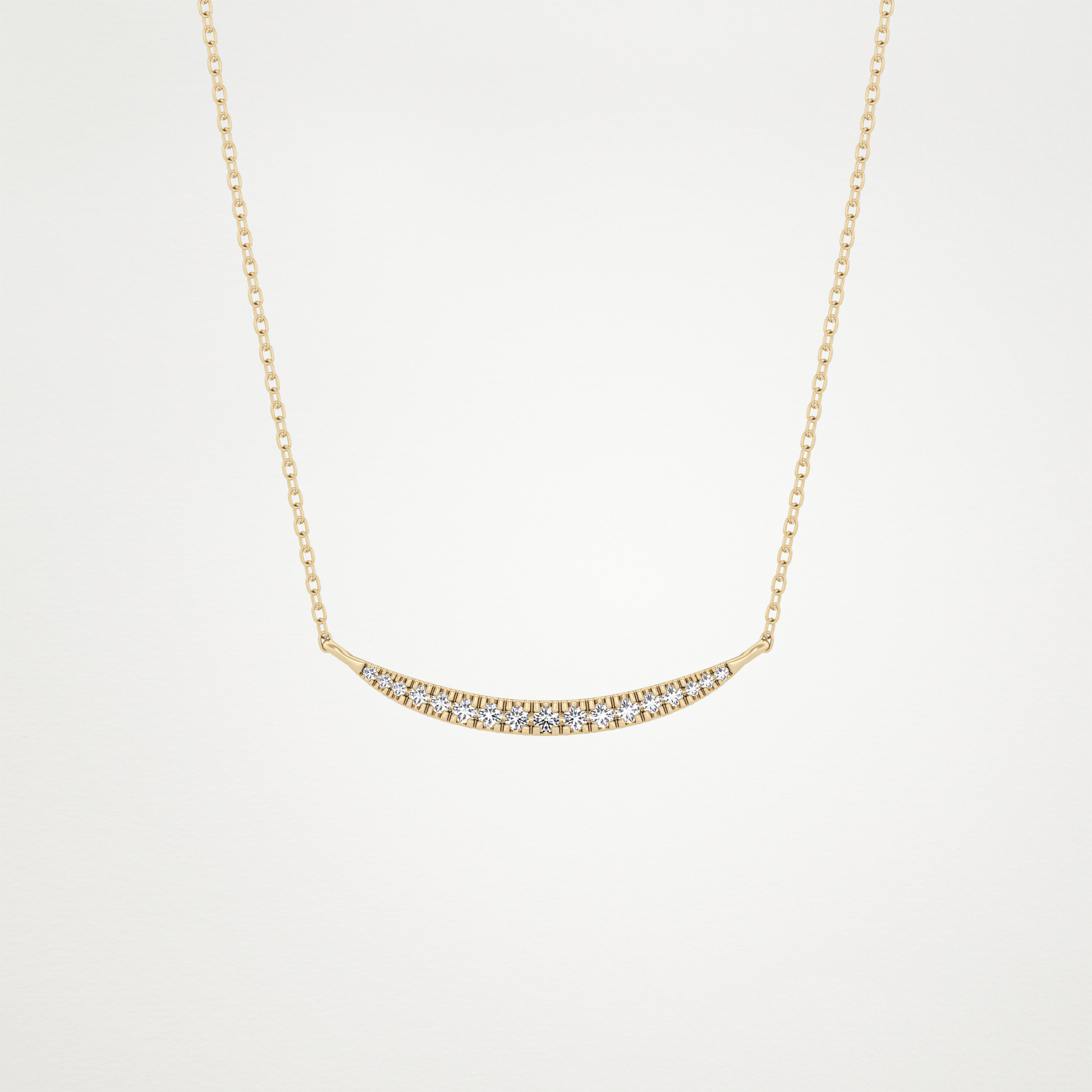 0.91 CT Moissanite Smile Necklace in 14K or 18K Solid Gold – DEF Color, VVS Clarity